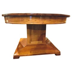 Round Biedermeier-Style Cherrywood Center Table, circa 1910