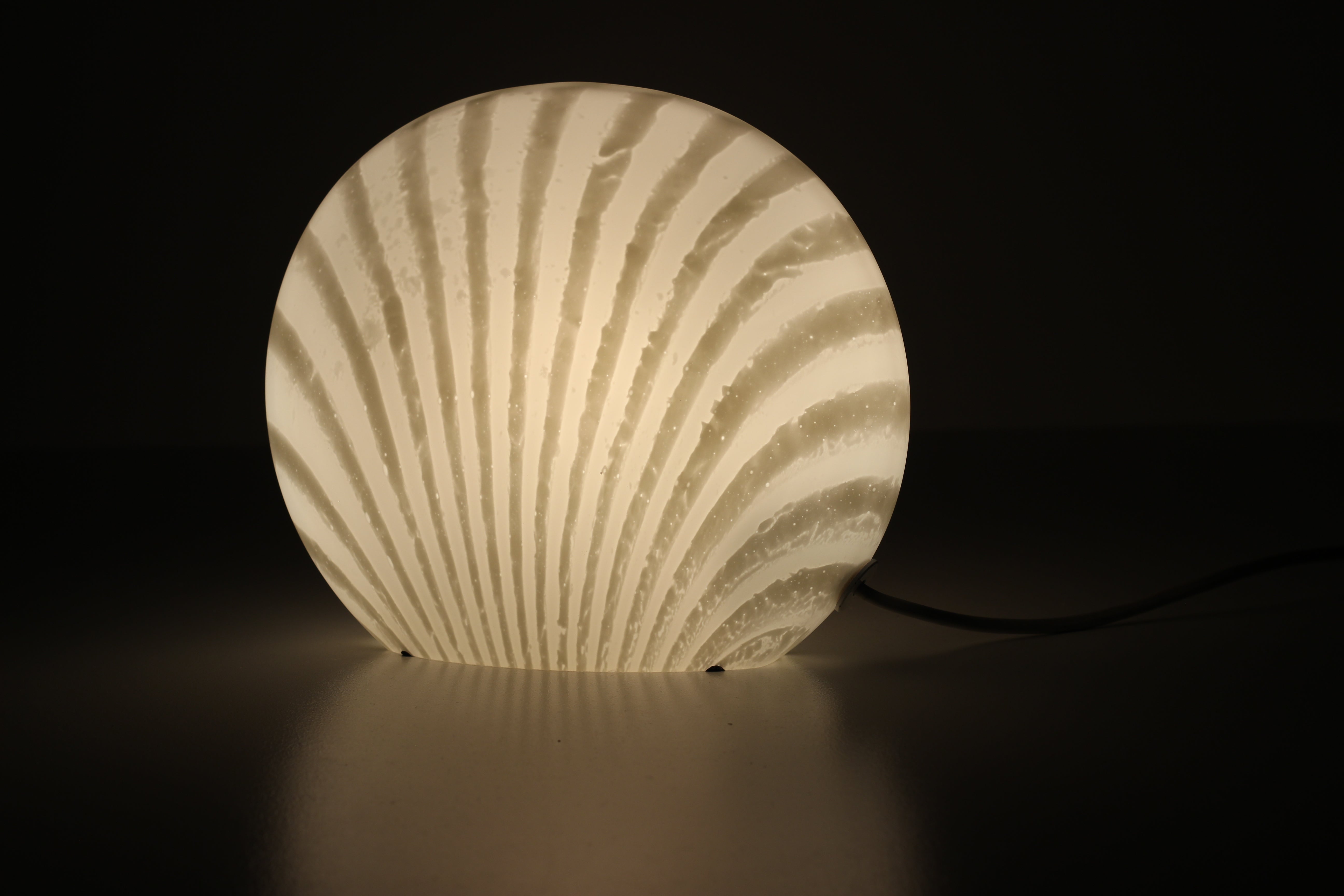 Mid-Century Modern Peill & Putzler Glass Seashell Light Made in Germany, 1960’s For Sale