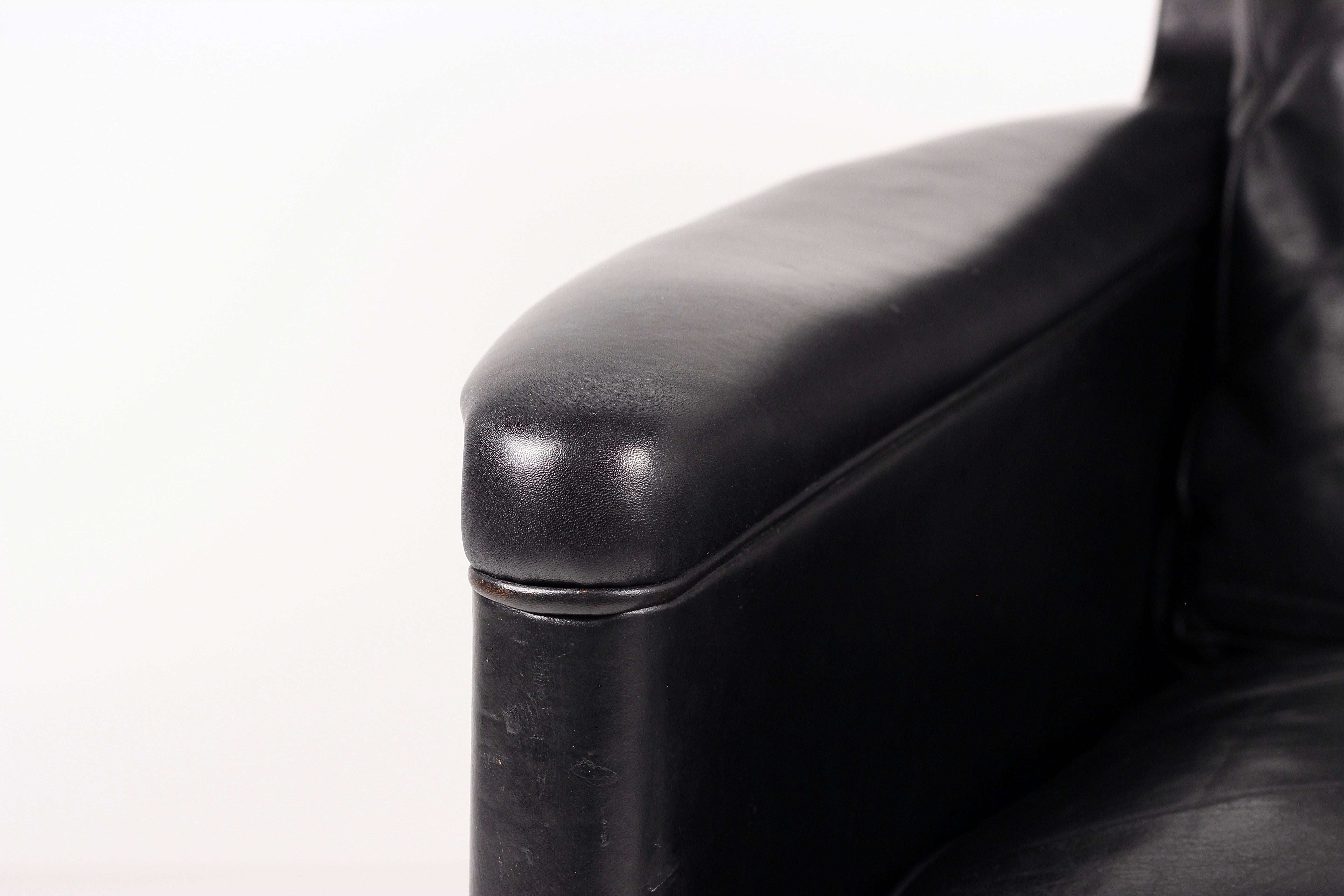 Kurt Østervig Modello 55 Sedia da salotto in pelle nera  Design danese di metà secolo in vendita 12
