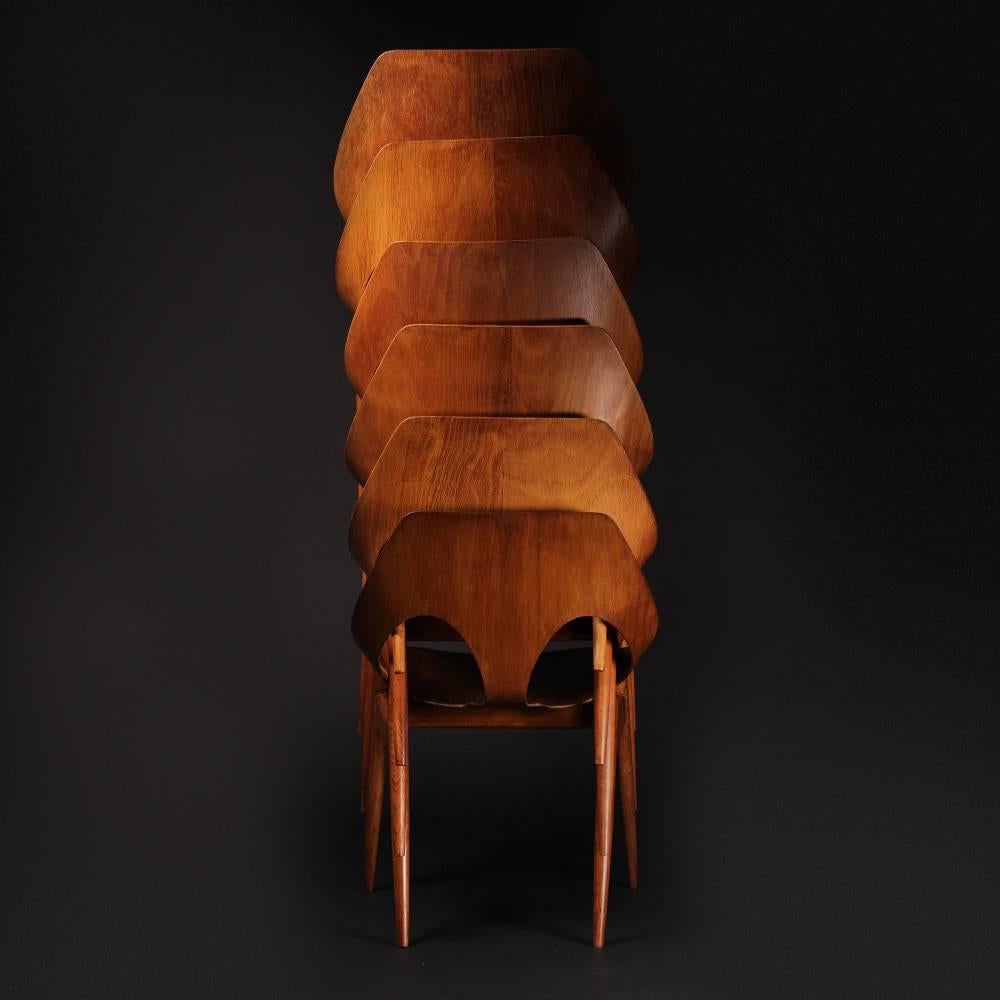 Mahogany Set of Six Jason Chair by Carl Jacobs
