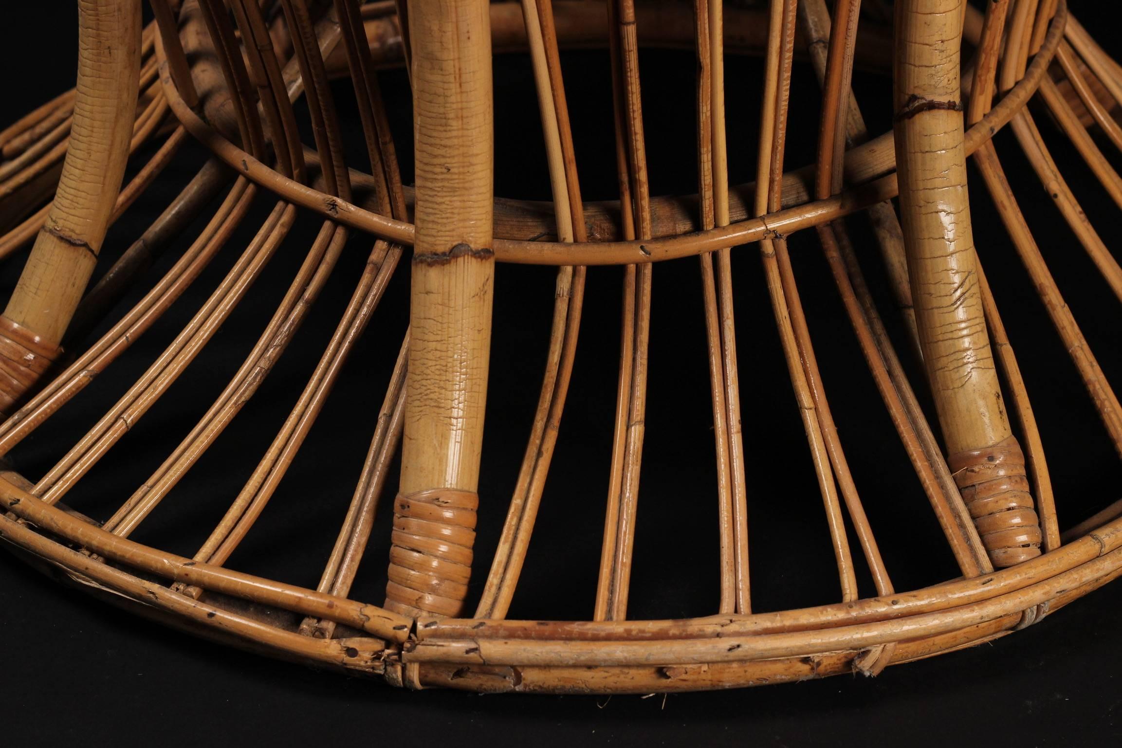 Mid-20th Century Wicker chair designed by Lio Carminati