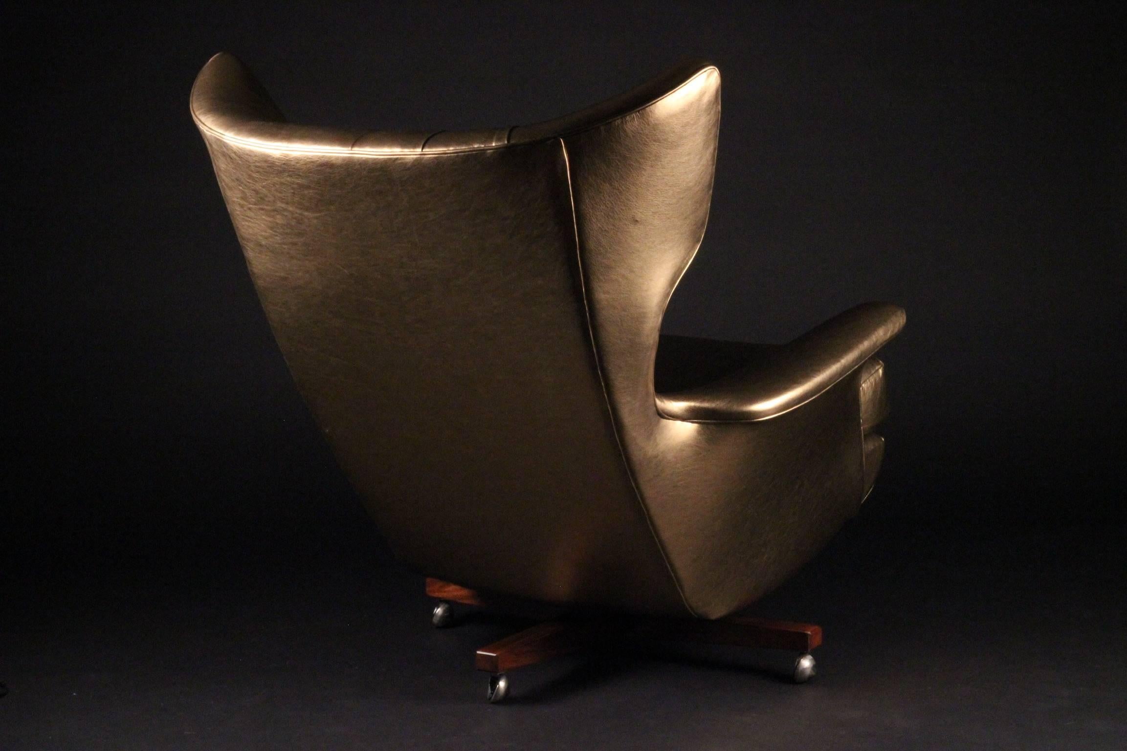 Mid-Century Modern G Plan Lounge Chair and Ottoman Model 62 'Blofeld'