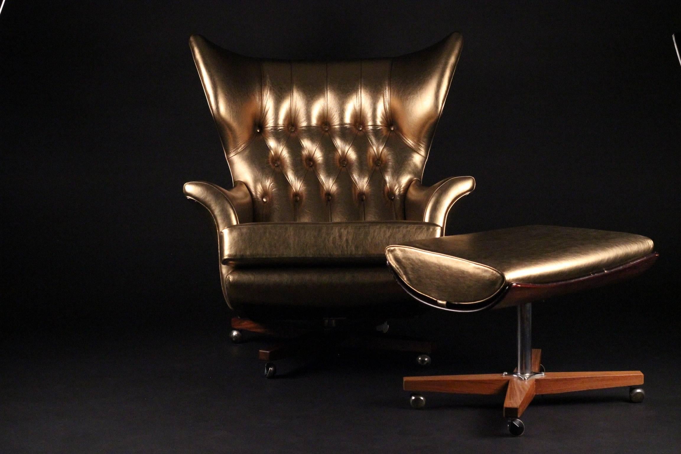 English G Plan Lounge Chair and Ottoman Model 62 'Blofeld'