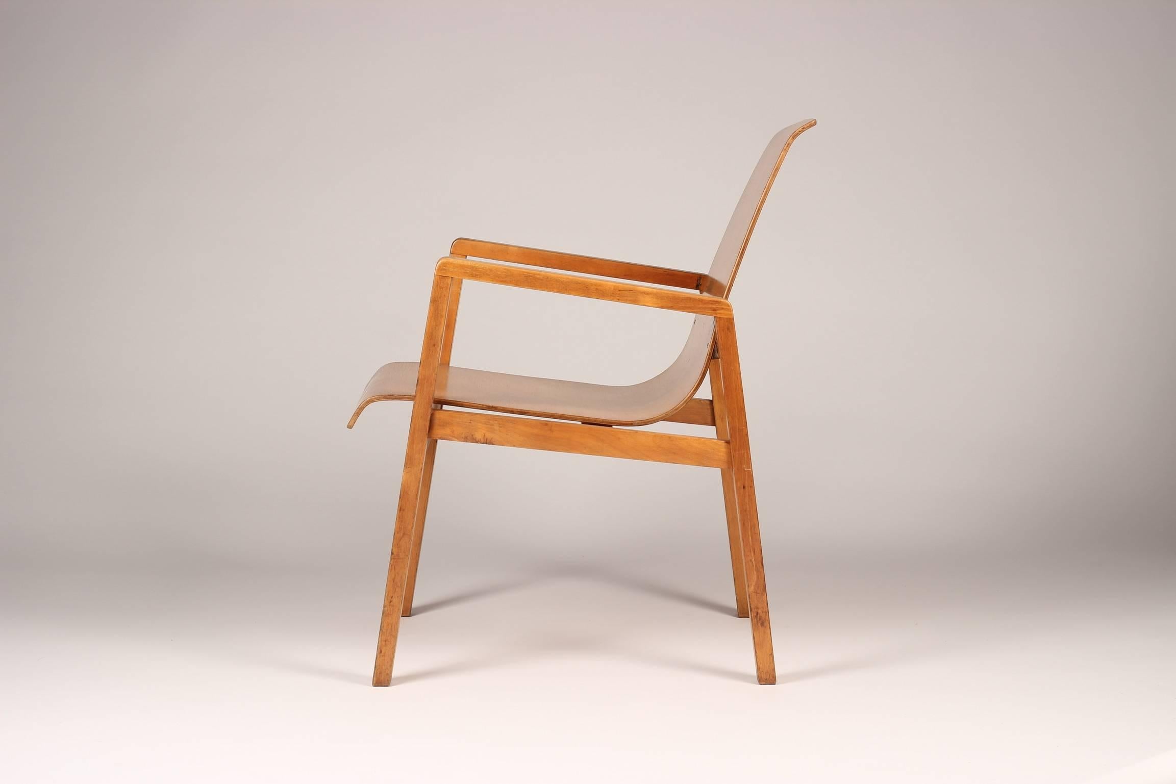 Veneer Alvar Aalto Hallway Chair Model No.403 by Finmar