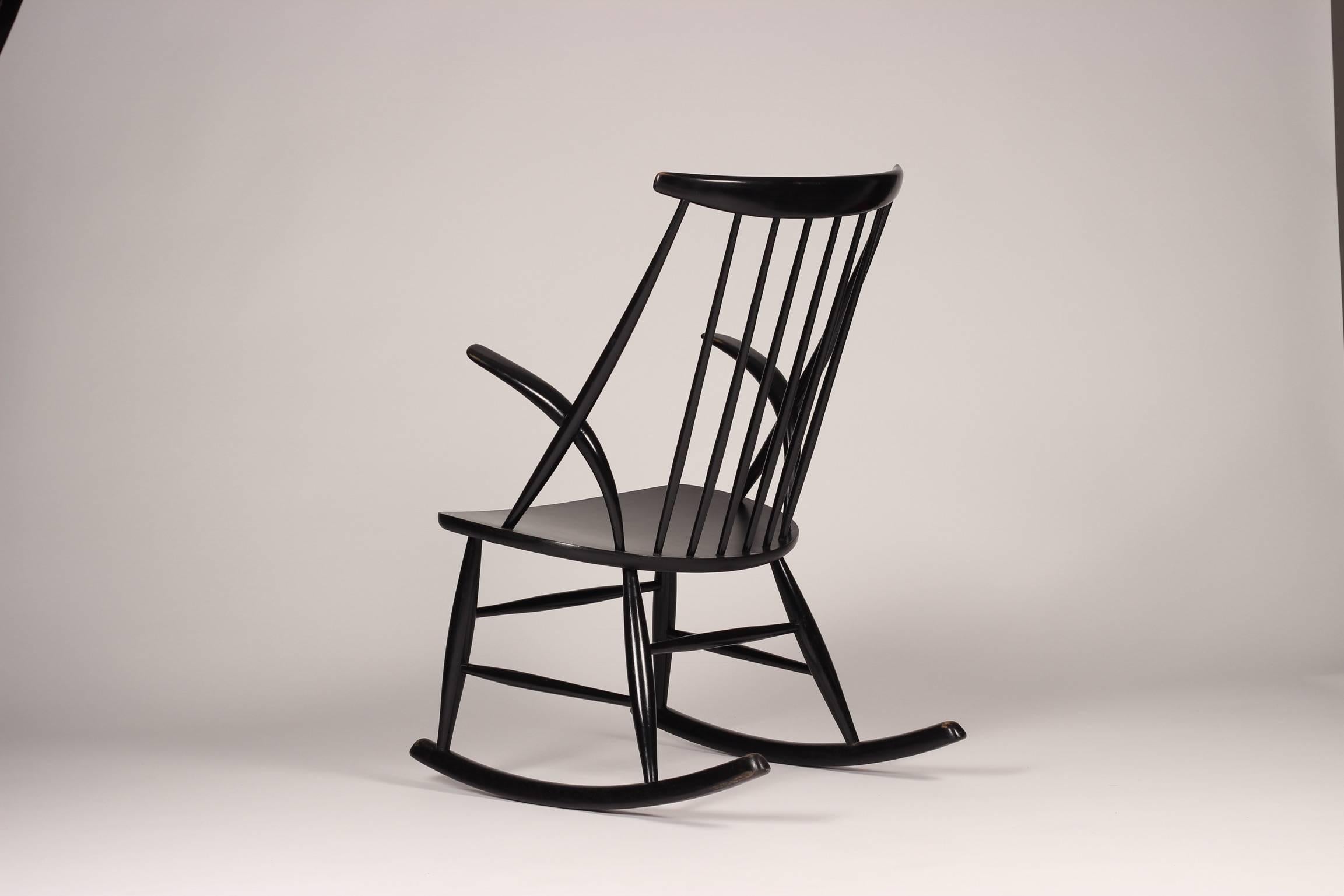 Mid-20th Century Scandinavian Modern Rocking Chair by Illum Wikkelsø, 1960s For Sale