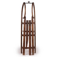 19th Century Grindlewald Rams Horn Wooden Sled Just in Time for Christmas