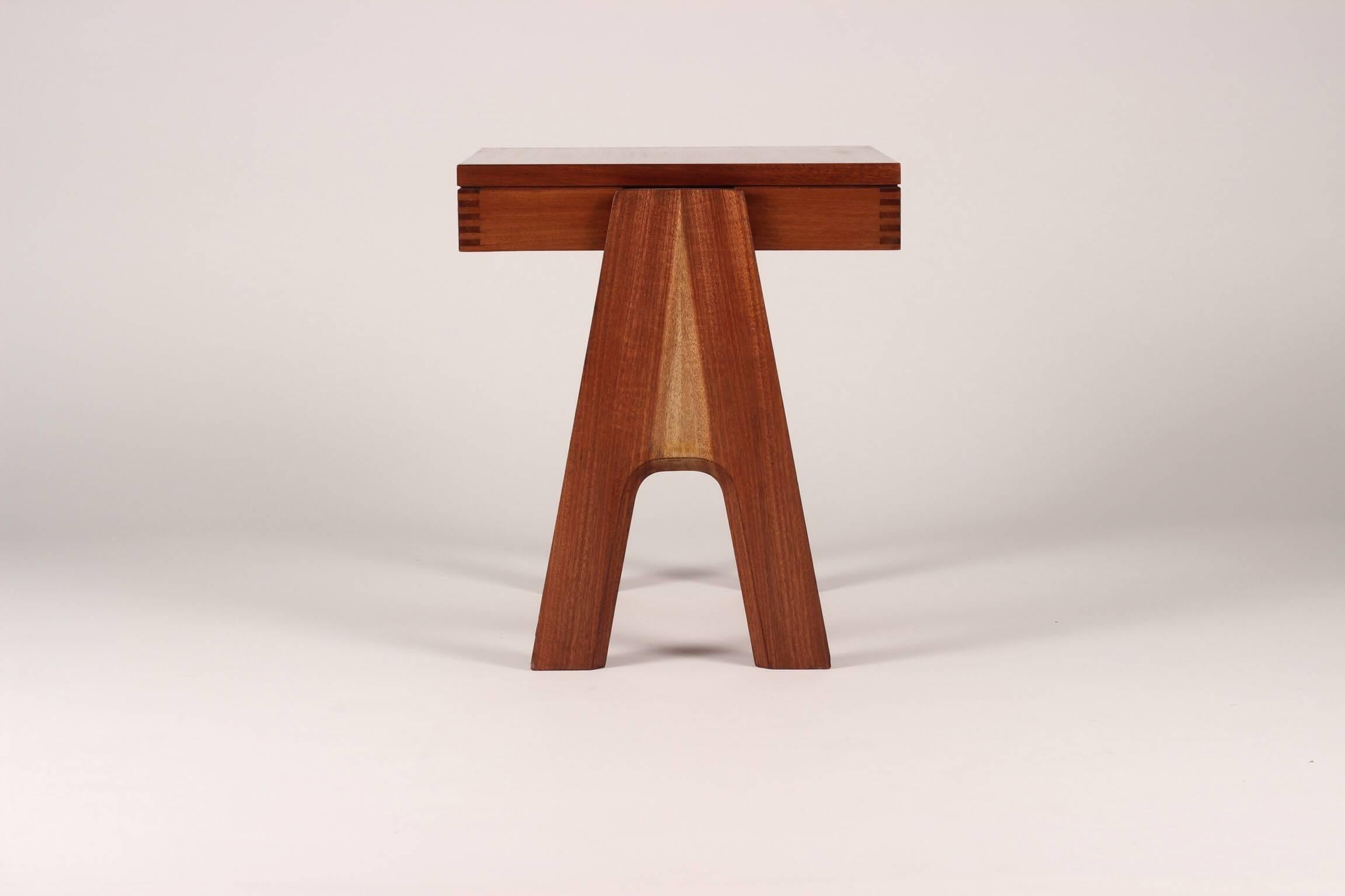 Mid-Century Modern Midcentury Rare and early Square Mahogany Side Table by Angelo Mangiarotti