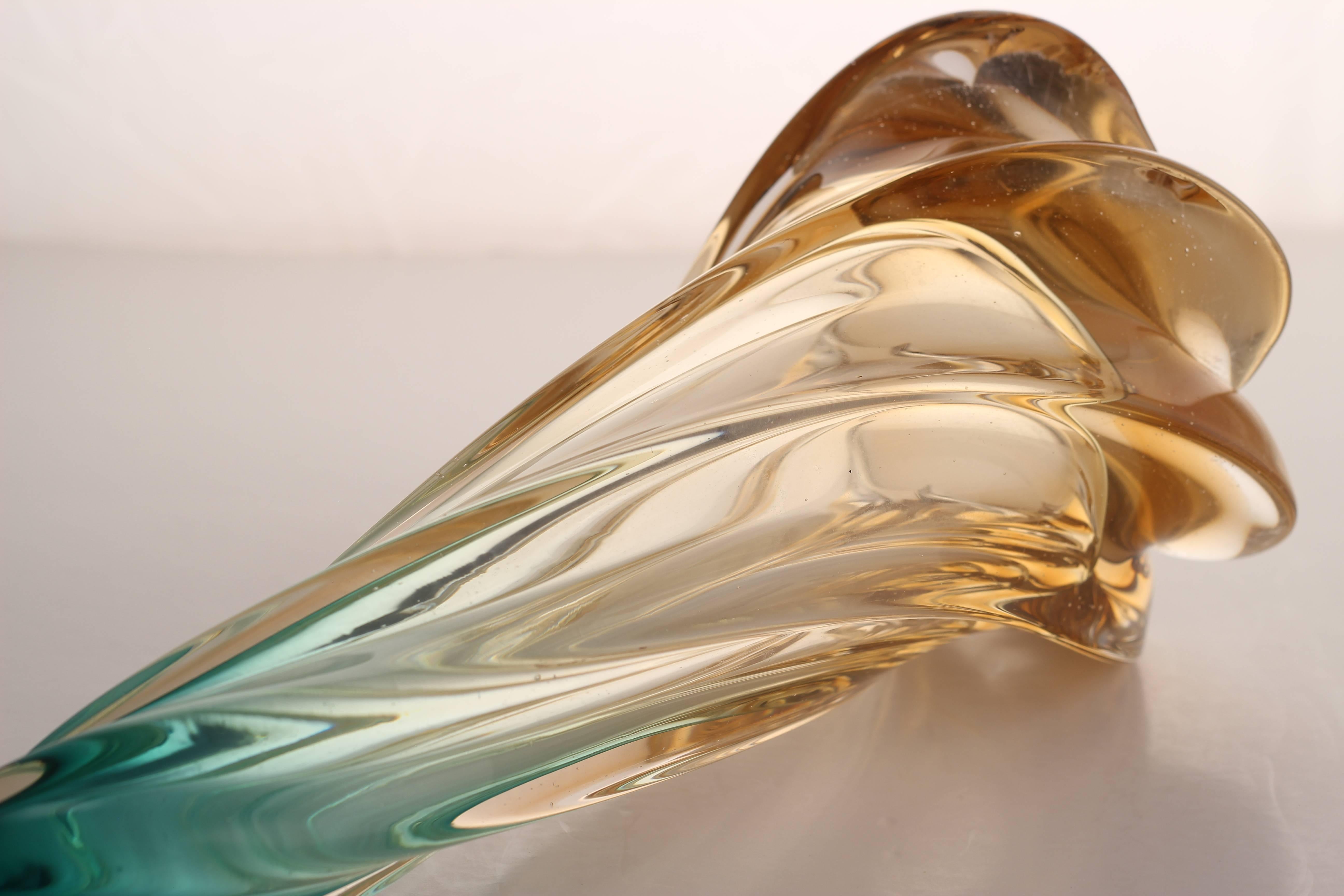 Blown Glass Mid-Century Modern Val Saint Lambert Table Lamp