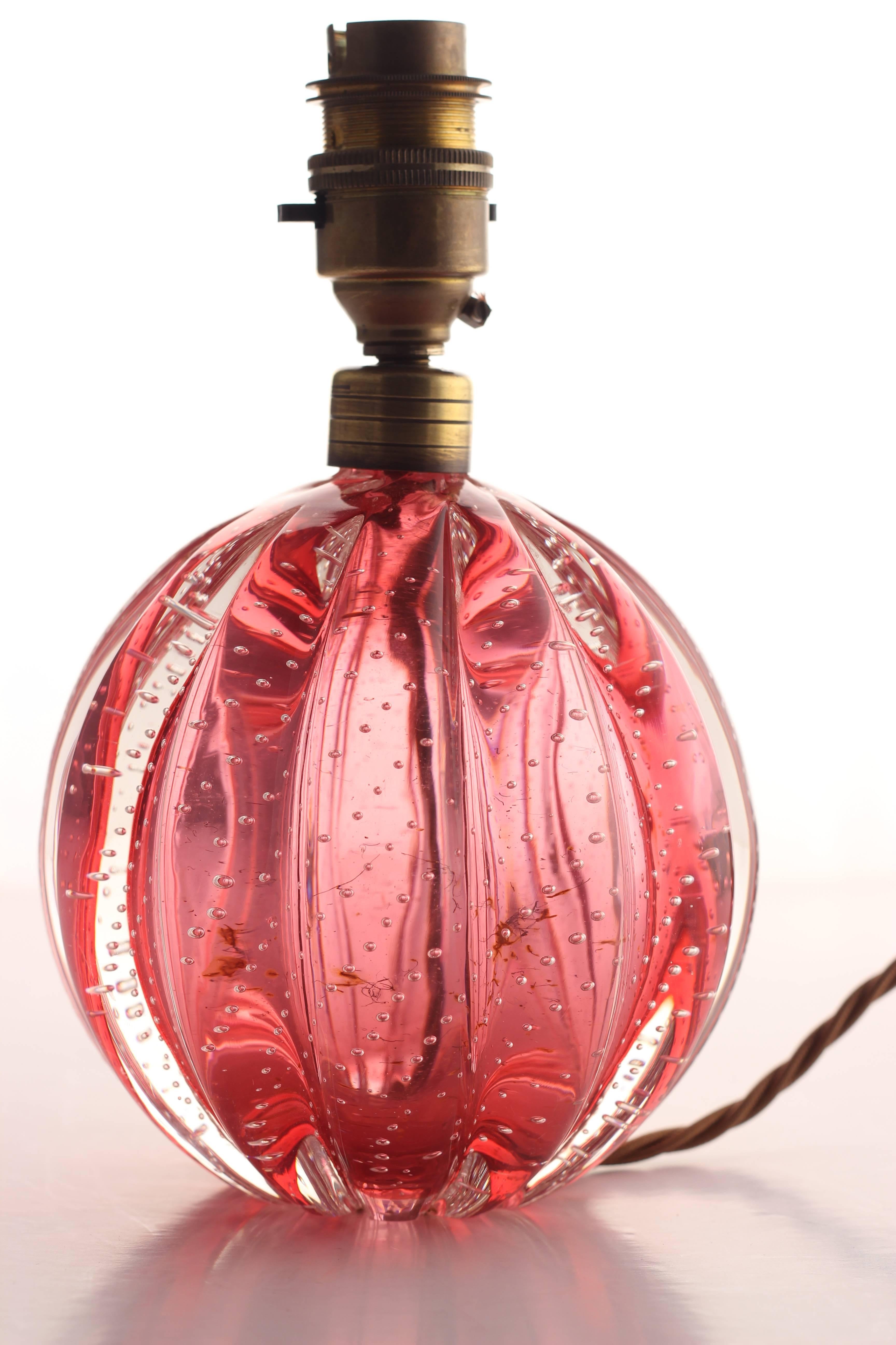 Mid-Century Modern Midcentury Bullicante Glass Ball Table Lamp by Vetreria Archimede Seguso