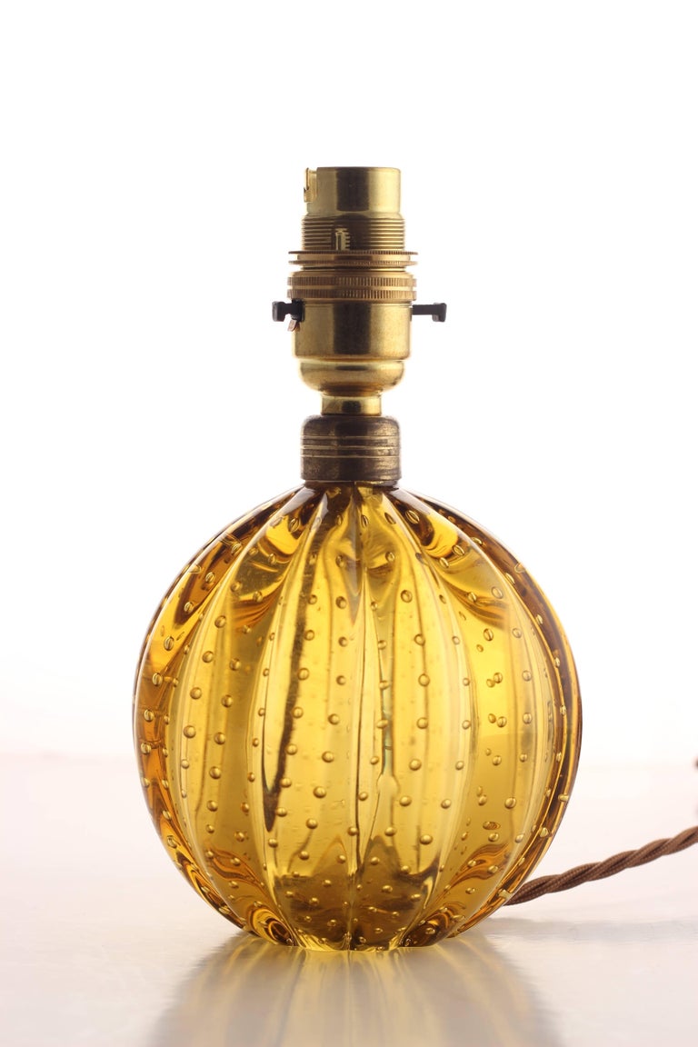 Midcentury Bullicante Glass Ball Table Lamp By Vetreria Archimede 