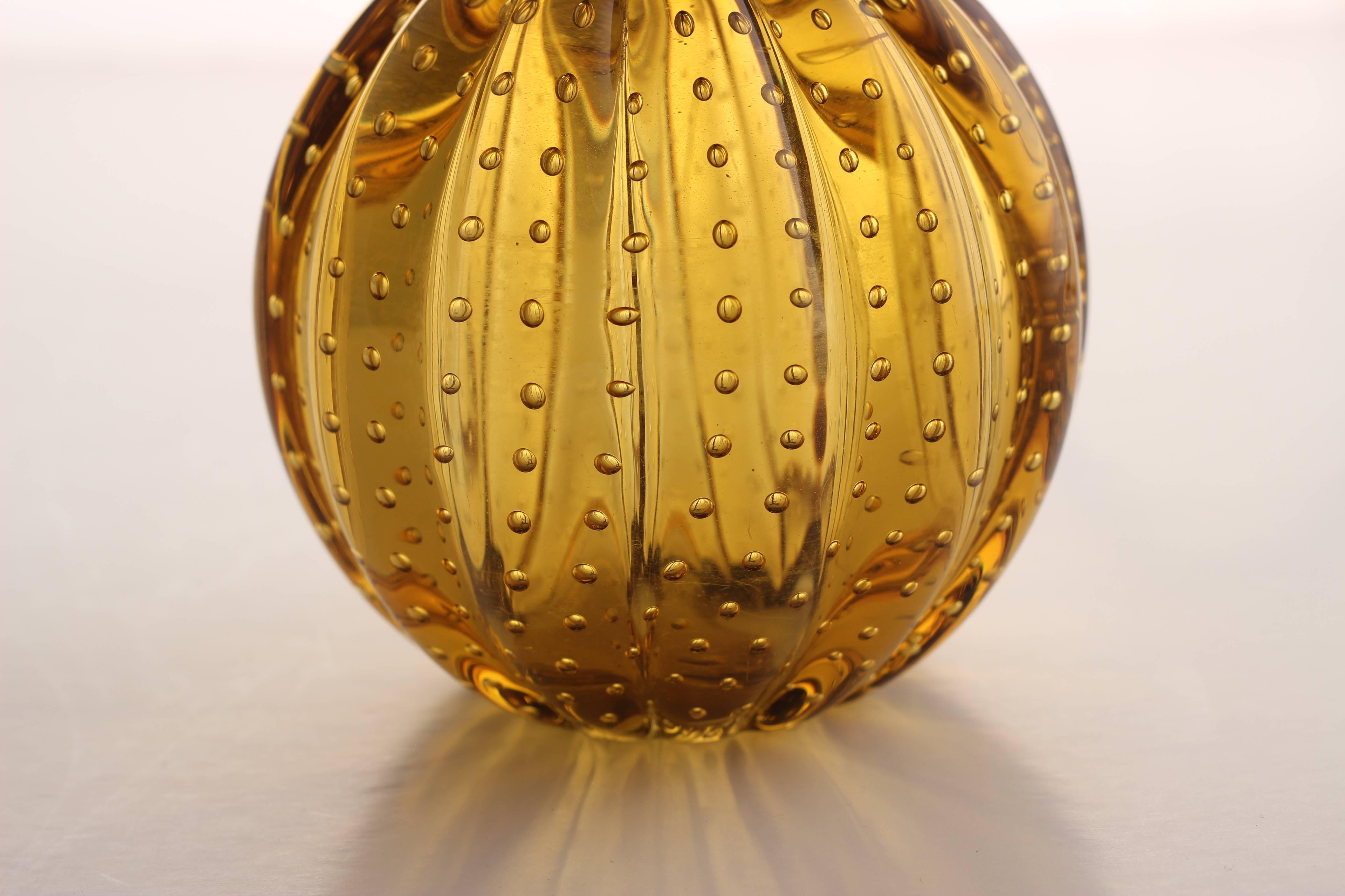 Mid-20th Century Midcentury Bullicante Glass Ball Table Lamp by Vetreria Archimede Seguso