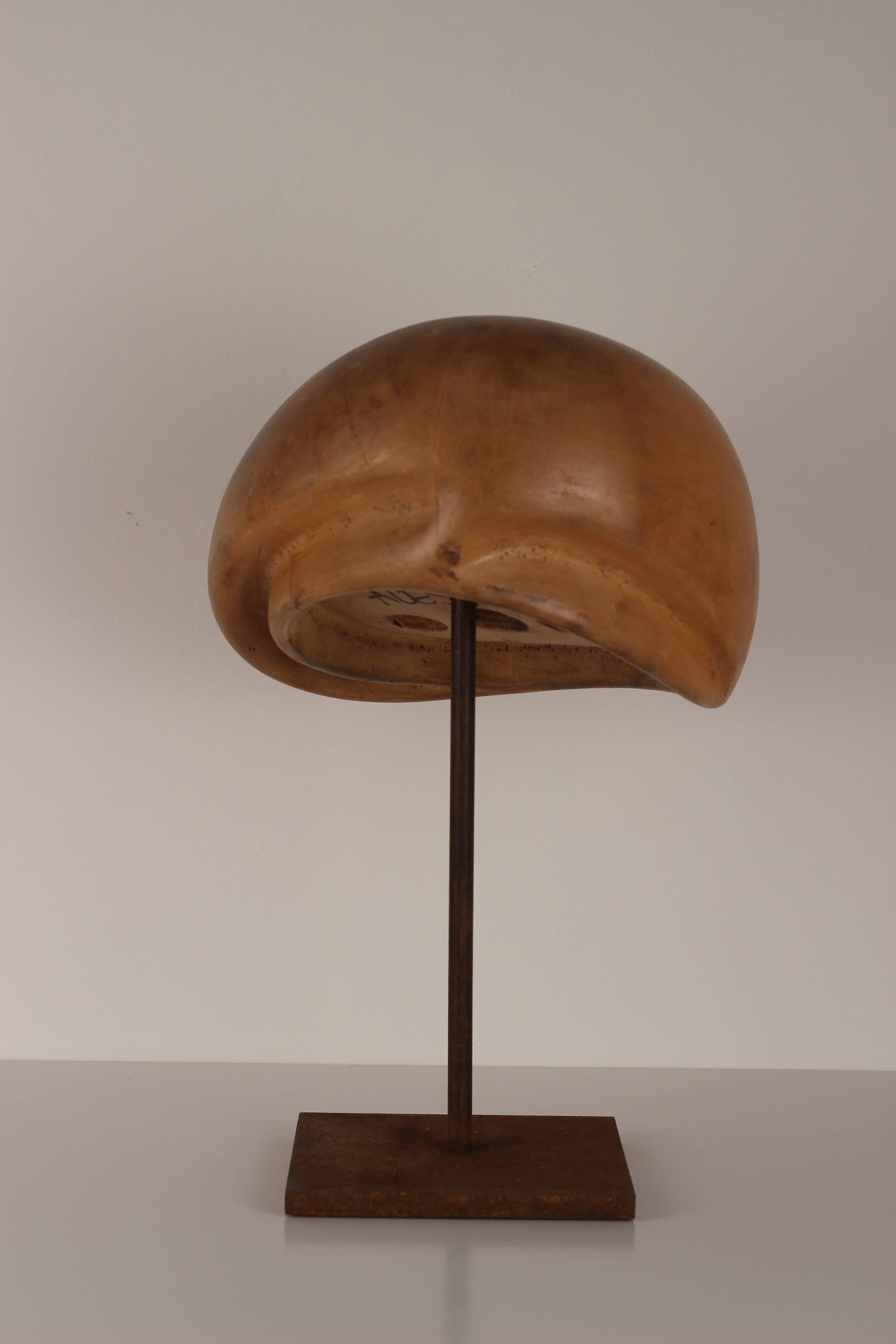 Early 20th Century Milliner Wooden Hat Block from Florence, Italy In Good Condition In London, GB