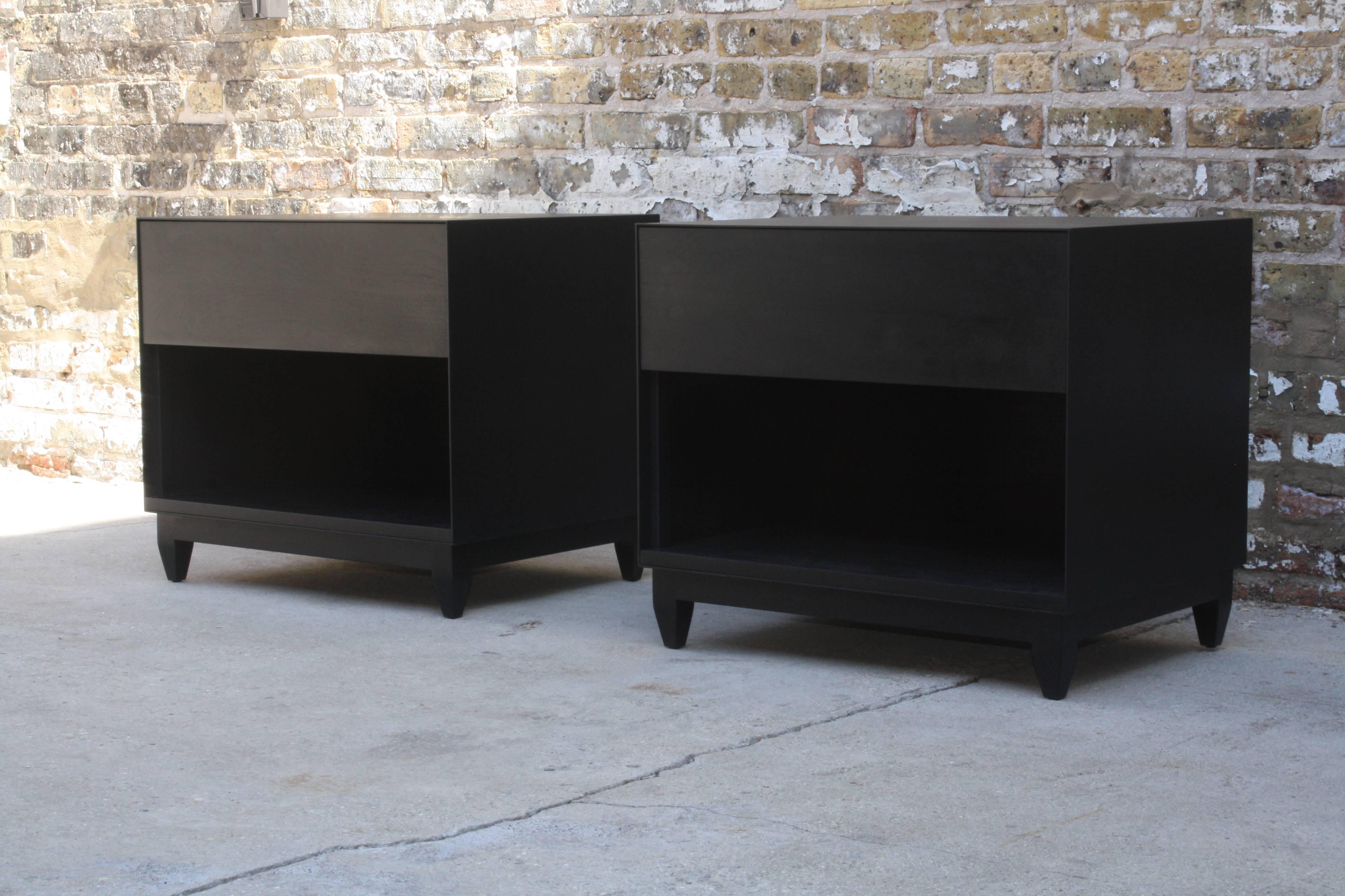 Contemporary Oxide, Aluminum Side Cabinets with Wood Drawers by Laylo Studio For Sale