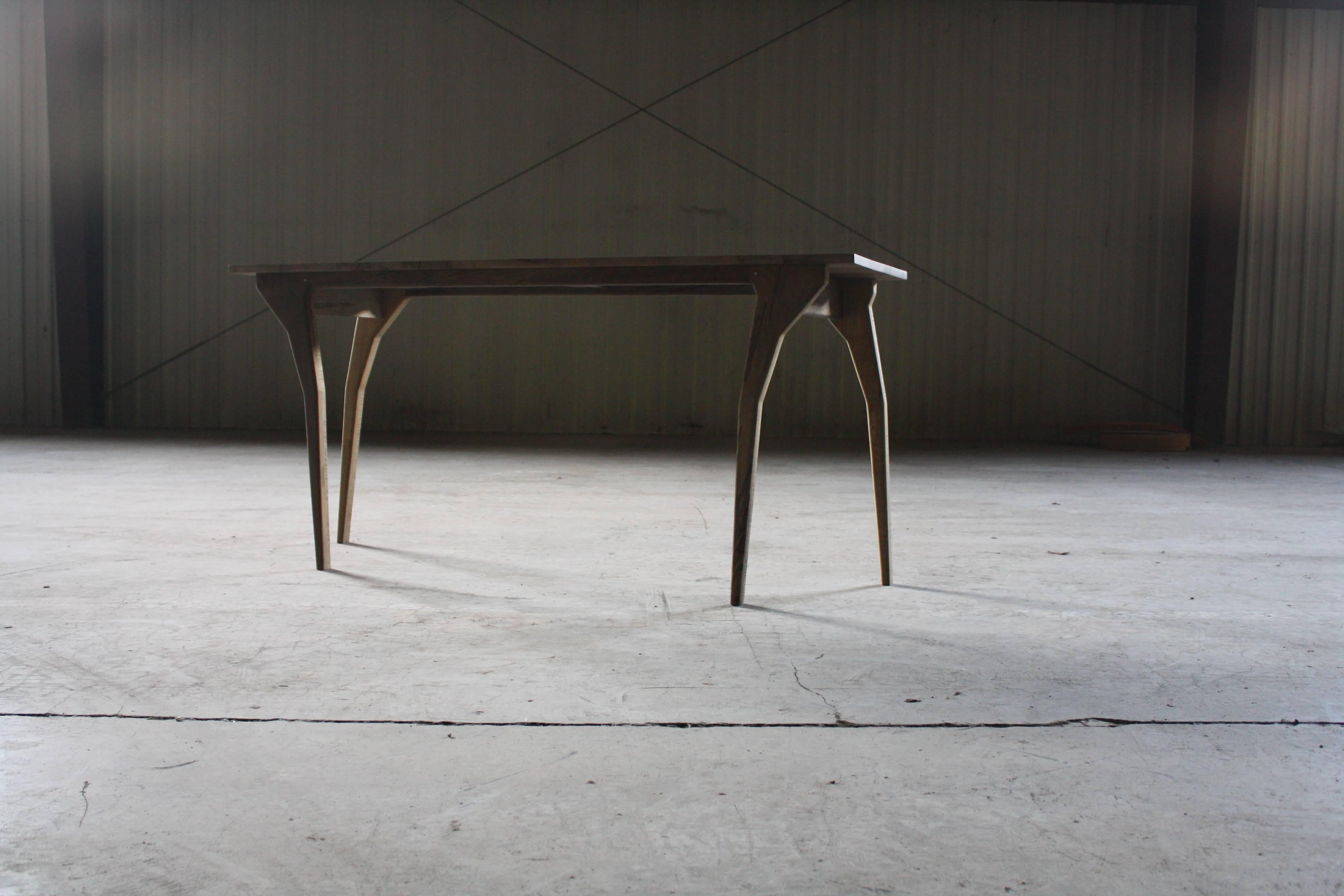 Walking, Handmade Hall Table or Custom Desk in Oxidized Walnut by Laylo Studio For Sale 3