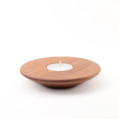 Nocturne Contemporary Hand Turned Solid Wood and Brass Tea Light Holder