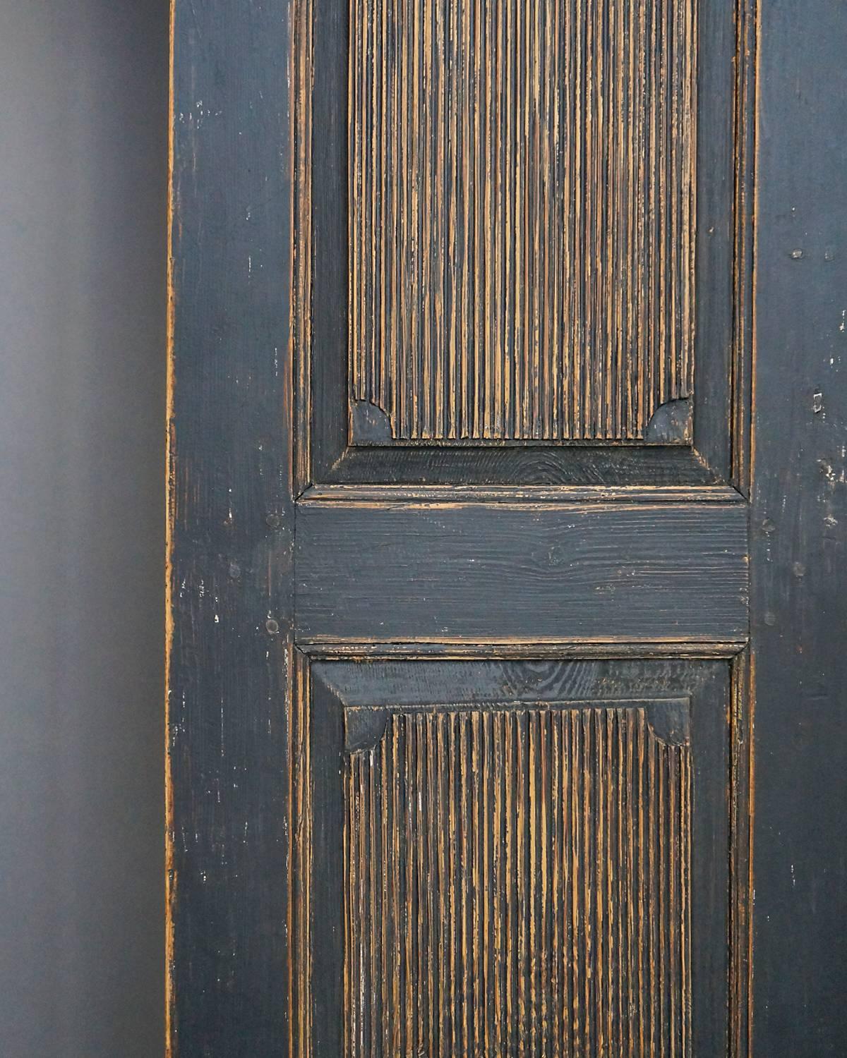 18th Century Period Gustavian Cabinet in Black Paint