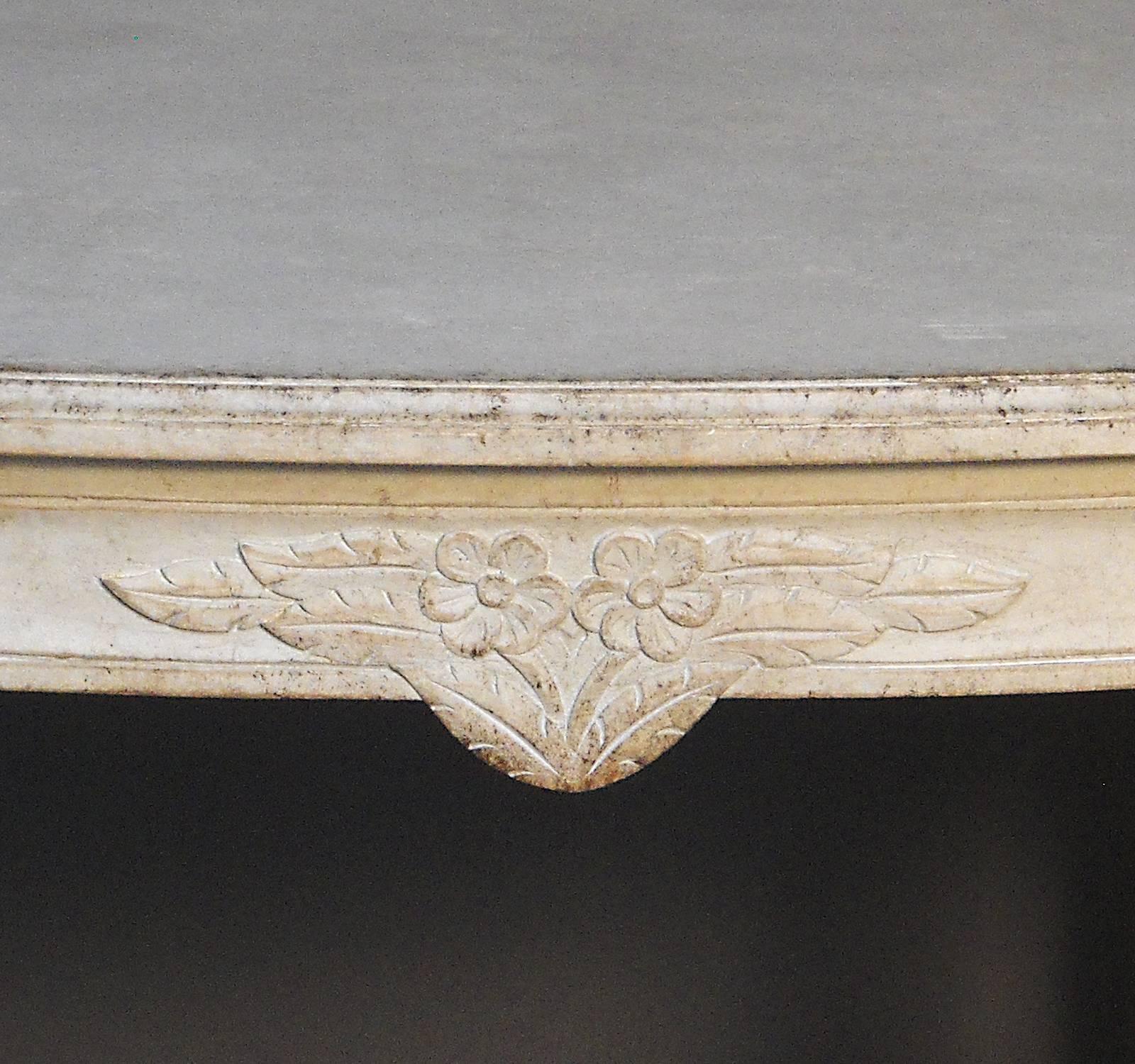 Carved Gustavian Style Table with Floral Carving
