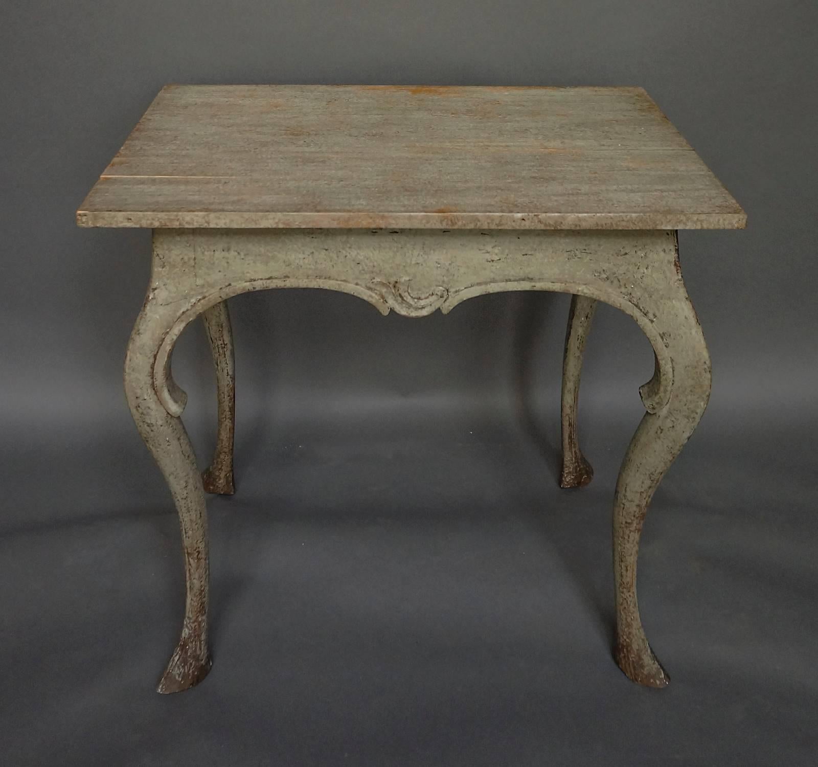 Wood Swedish Rococo Table in Original Paint