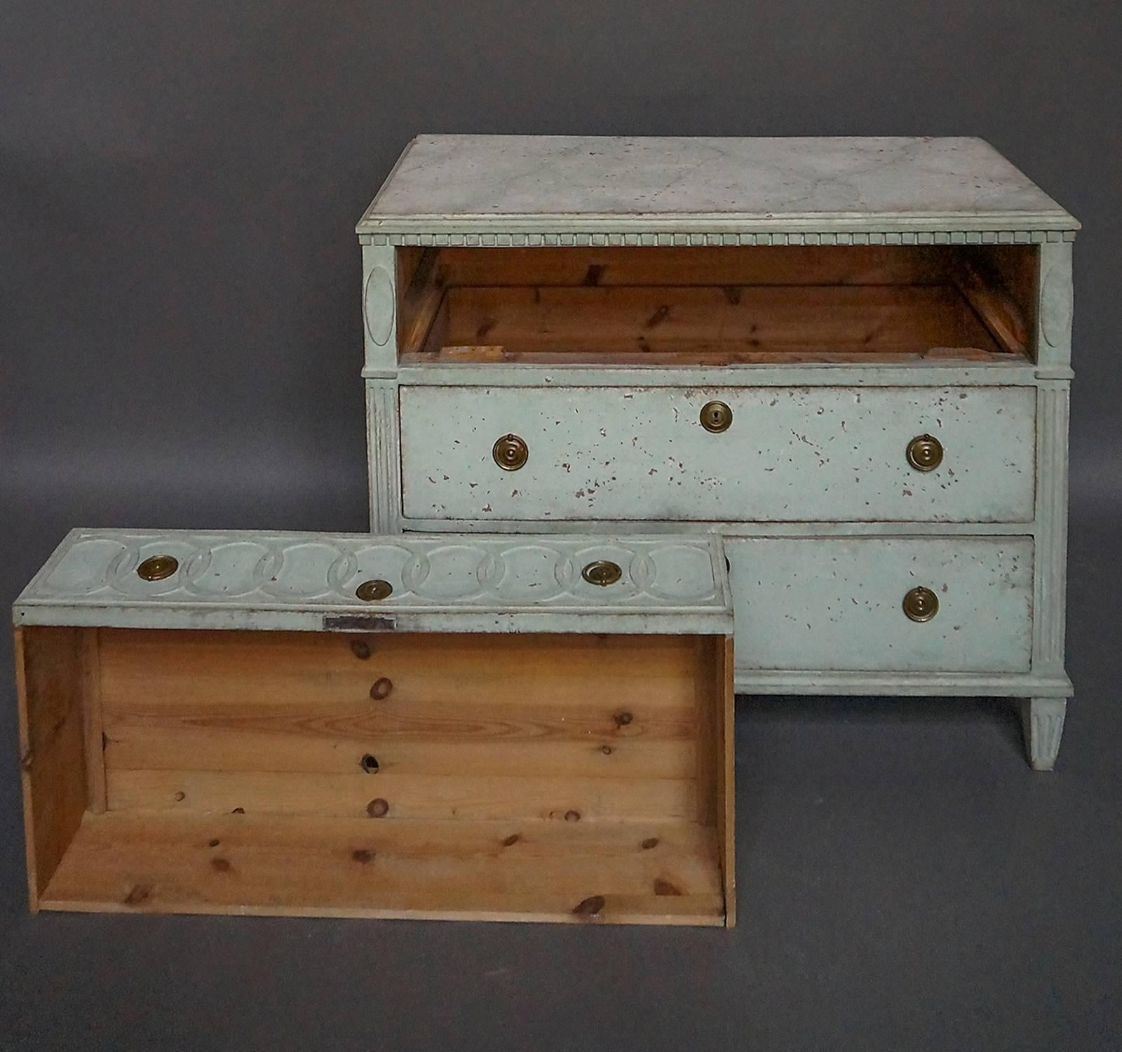 Swedish Three-Drawer Chest with Ring Weave Frieze
