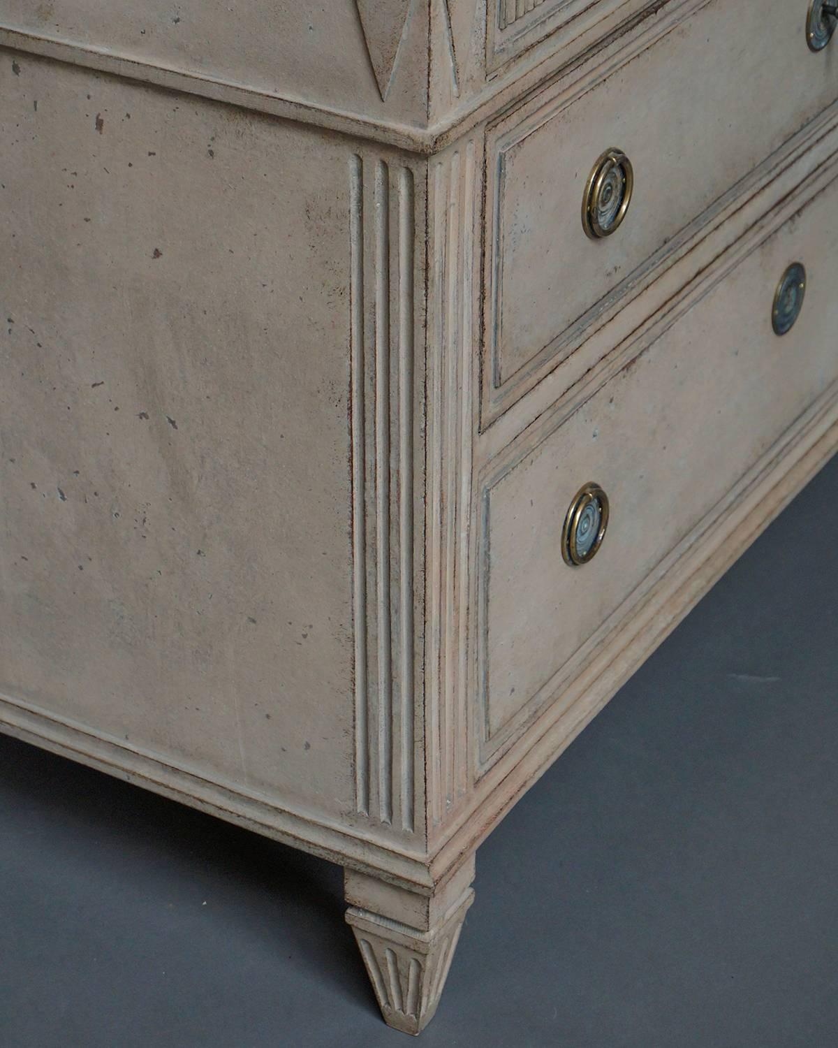 Empire Chest of Drawers with Marbled Top In Excellent Condition In Great Barrington, MA