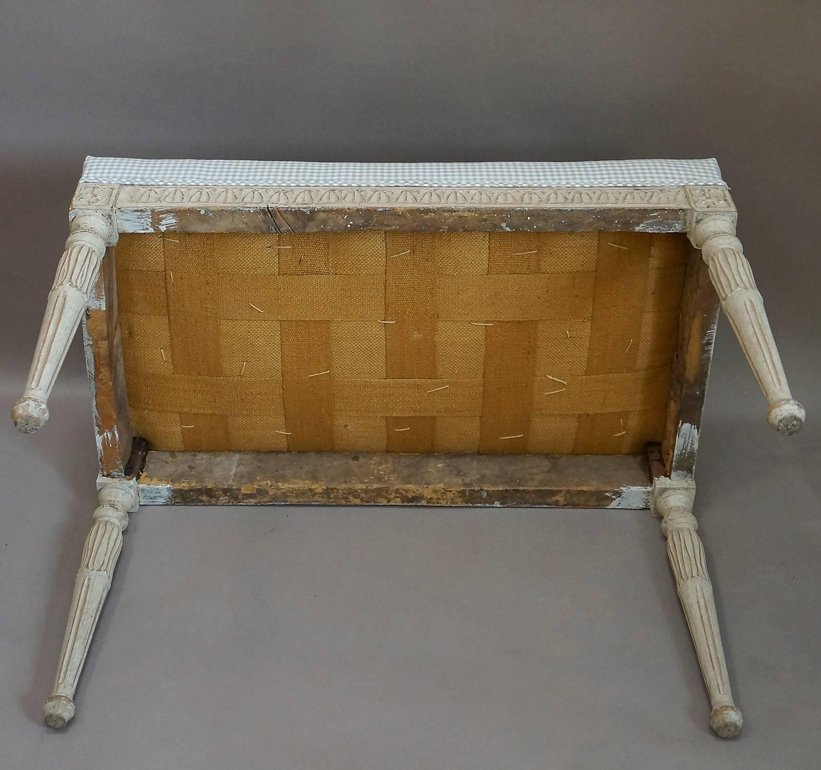 Upholstery 19th Century Gustavian Style Bench