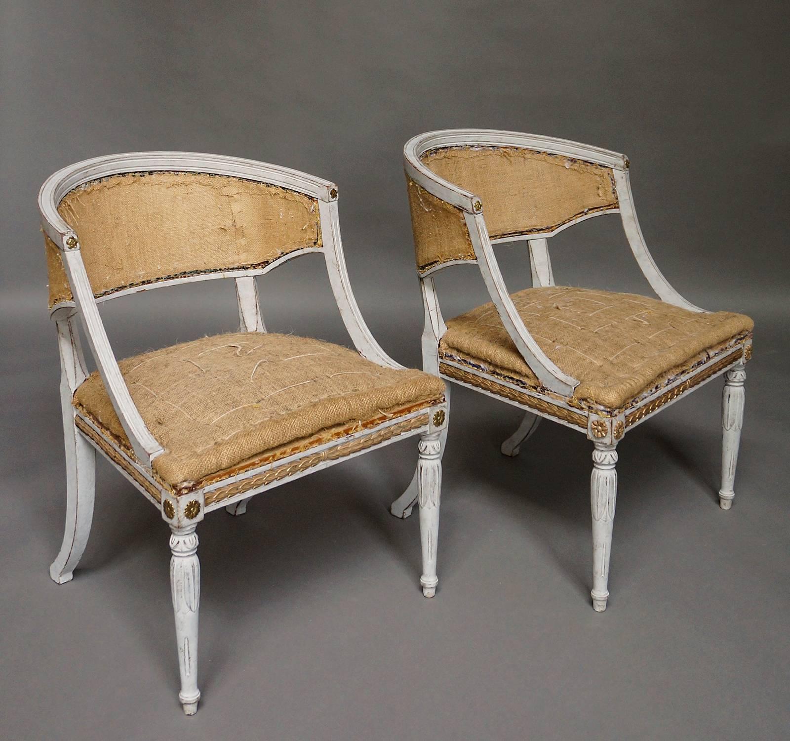 Neoclassical Pair of Swedish Klismos Chairs