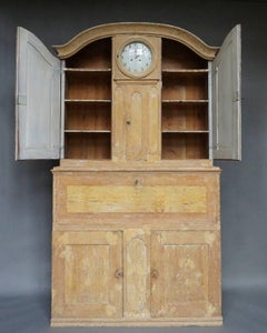 Period Secretary with Clock from Hälsingland