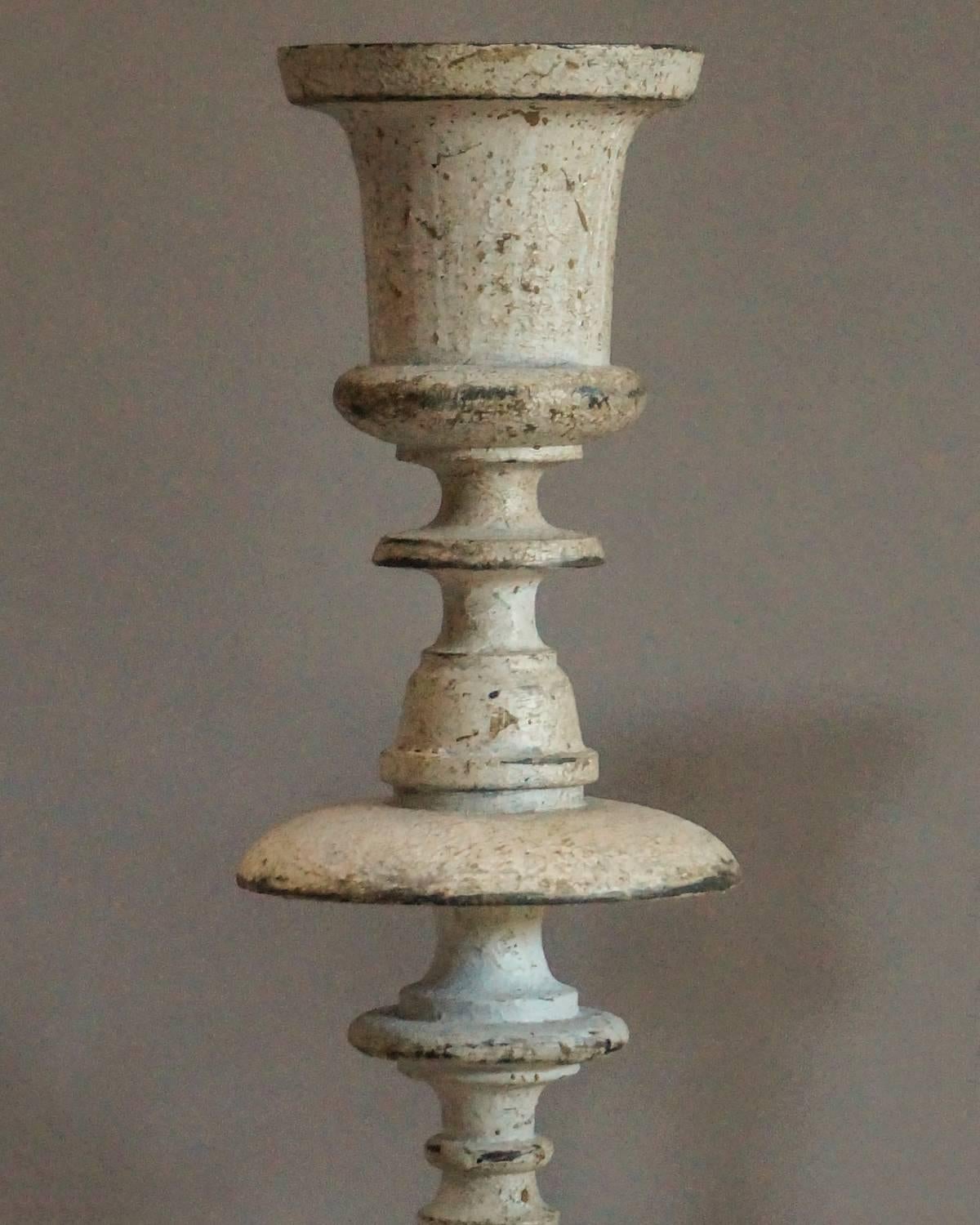 Country Swedish Five-Light Wooden Candelabrum