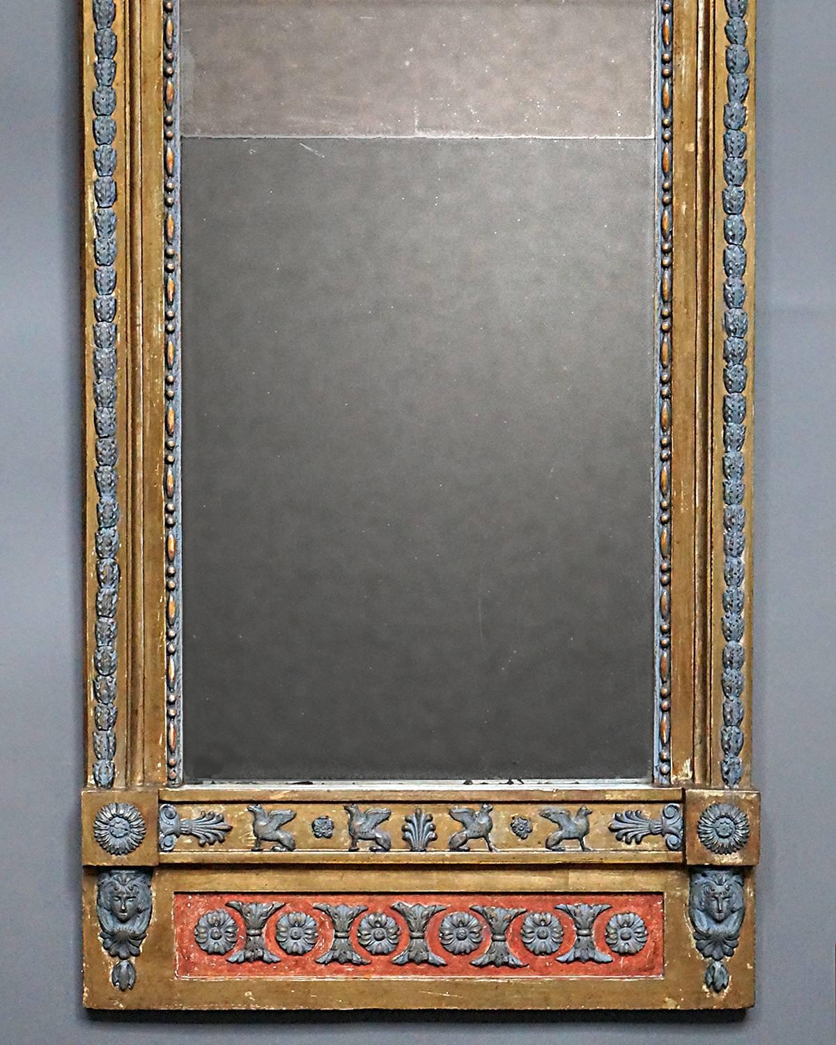 Hand-Carved Swedish Neoclassical Pier Mirror
