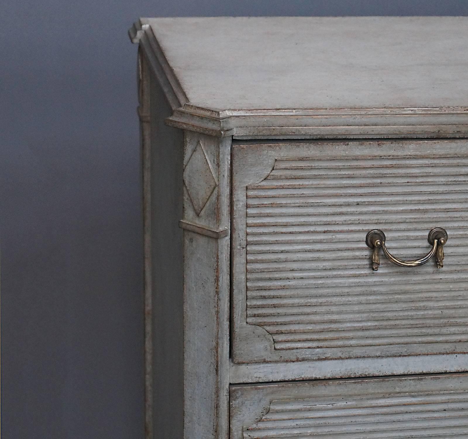Hand-Carved Gustavian Style Chest of Drawers