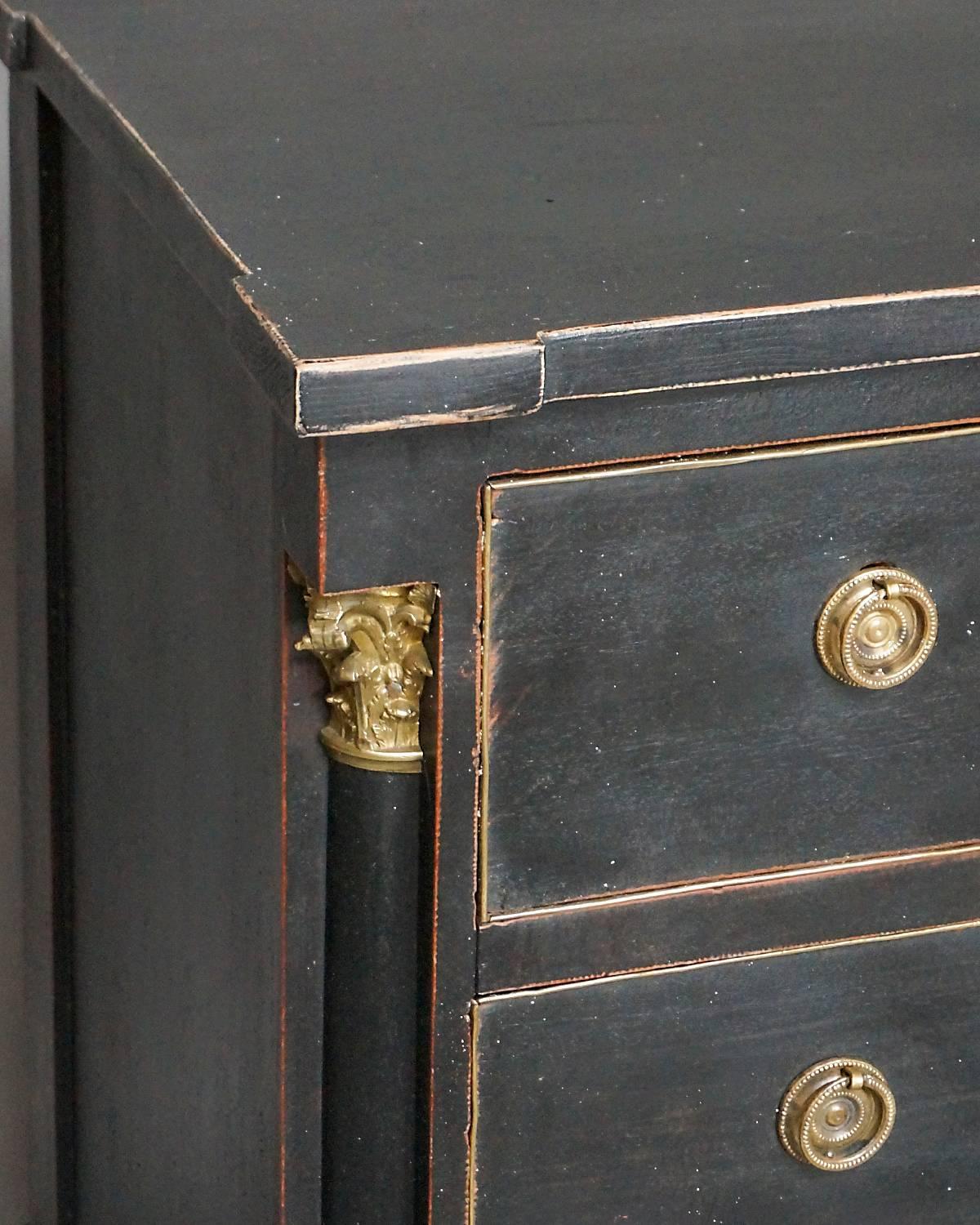 Gustavian Swedish Period Chest of Drawers with Brass Fittings