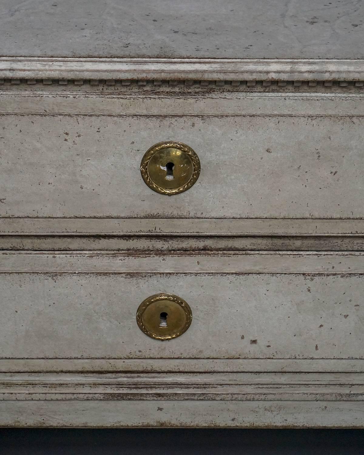 18th Century Period Swedish Neoclassical Two-Drawer Chest