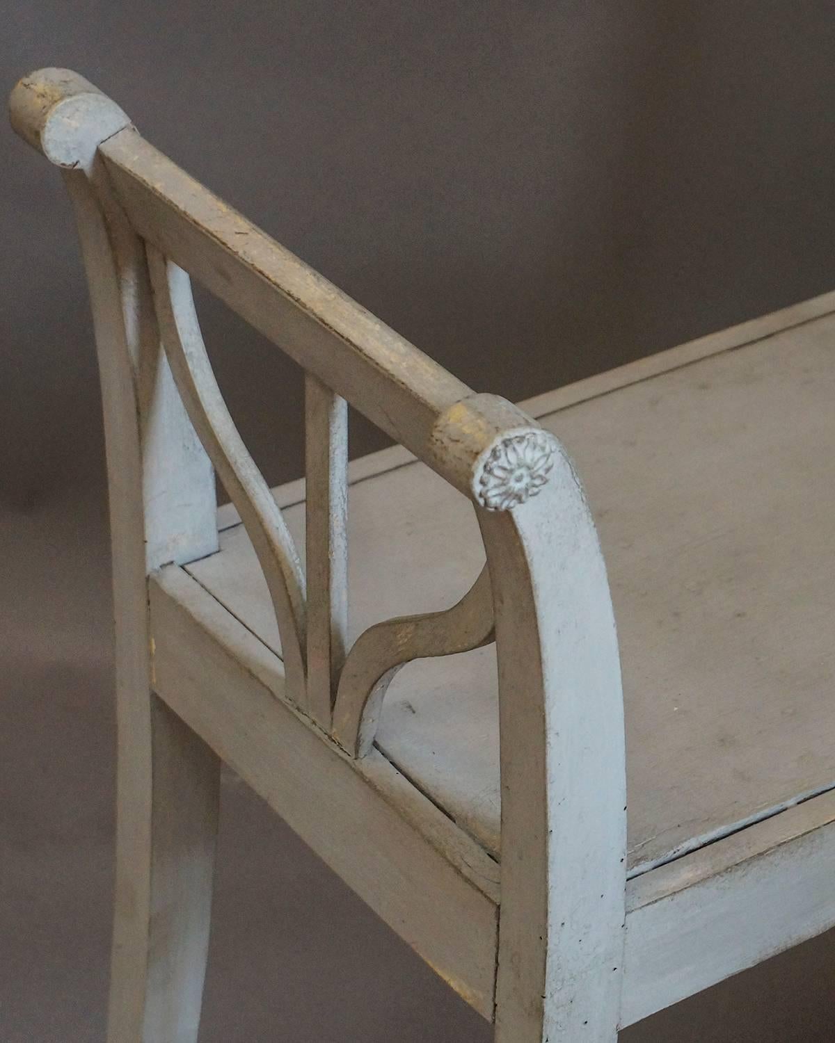 19th Century Pair of Swedish Stools with Pierced Armrests
