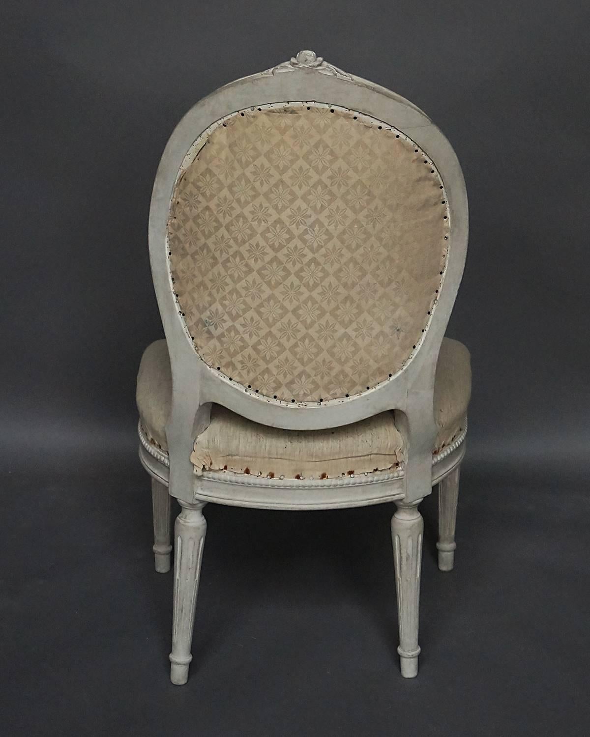 Upholstery Set of Four Gustavian Style Side Chairs