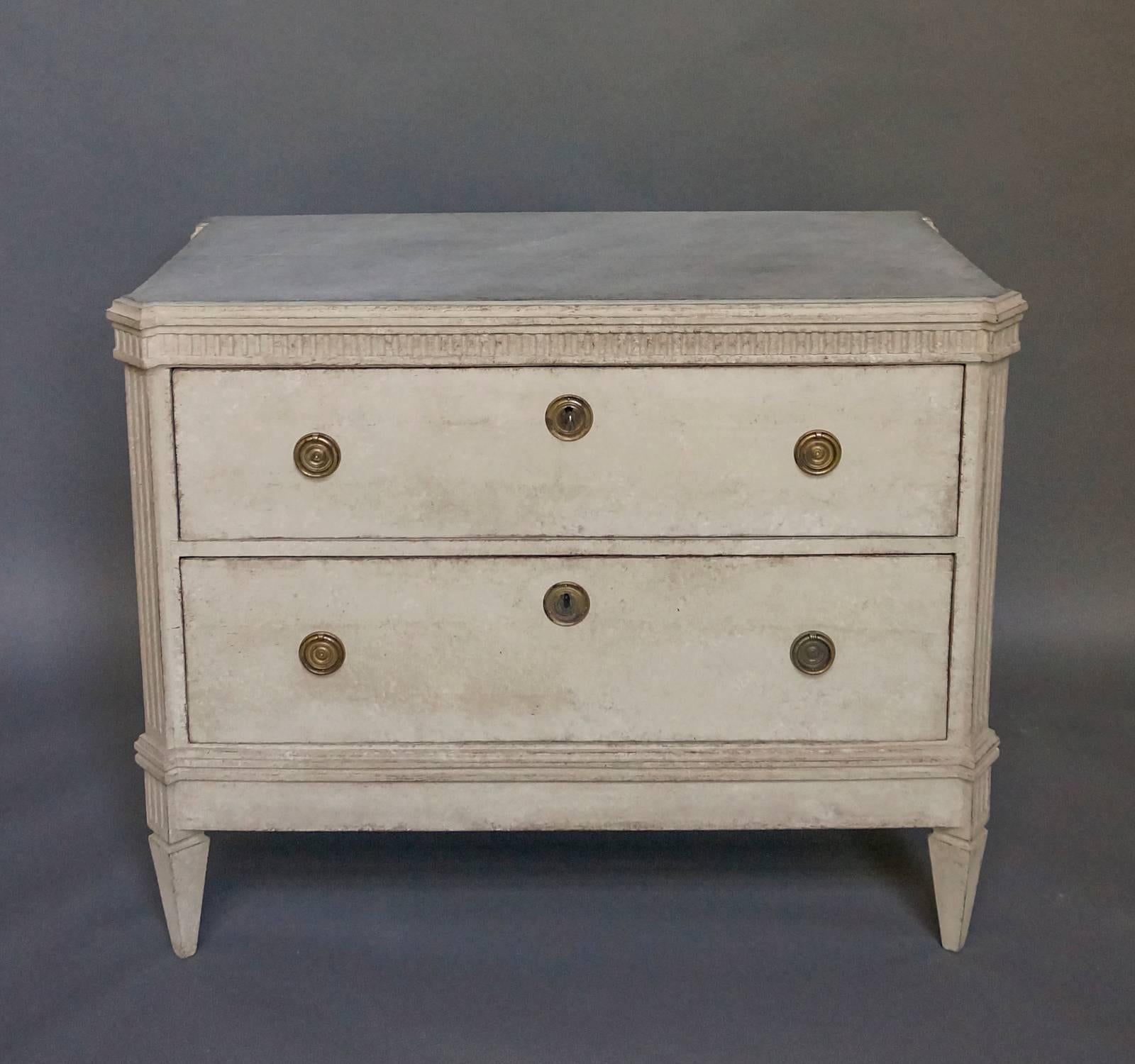 Swedish Pair of Gustavian Style Two-Drawer Chests