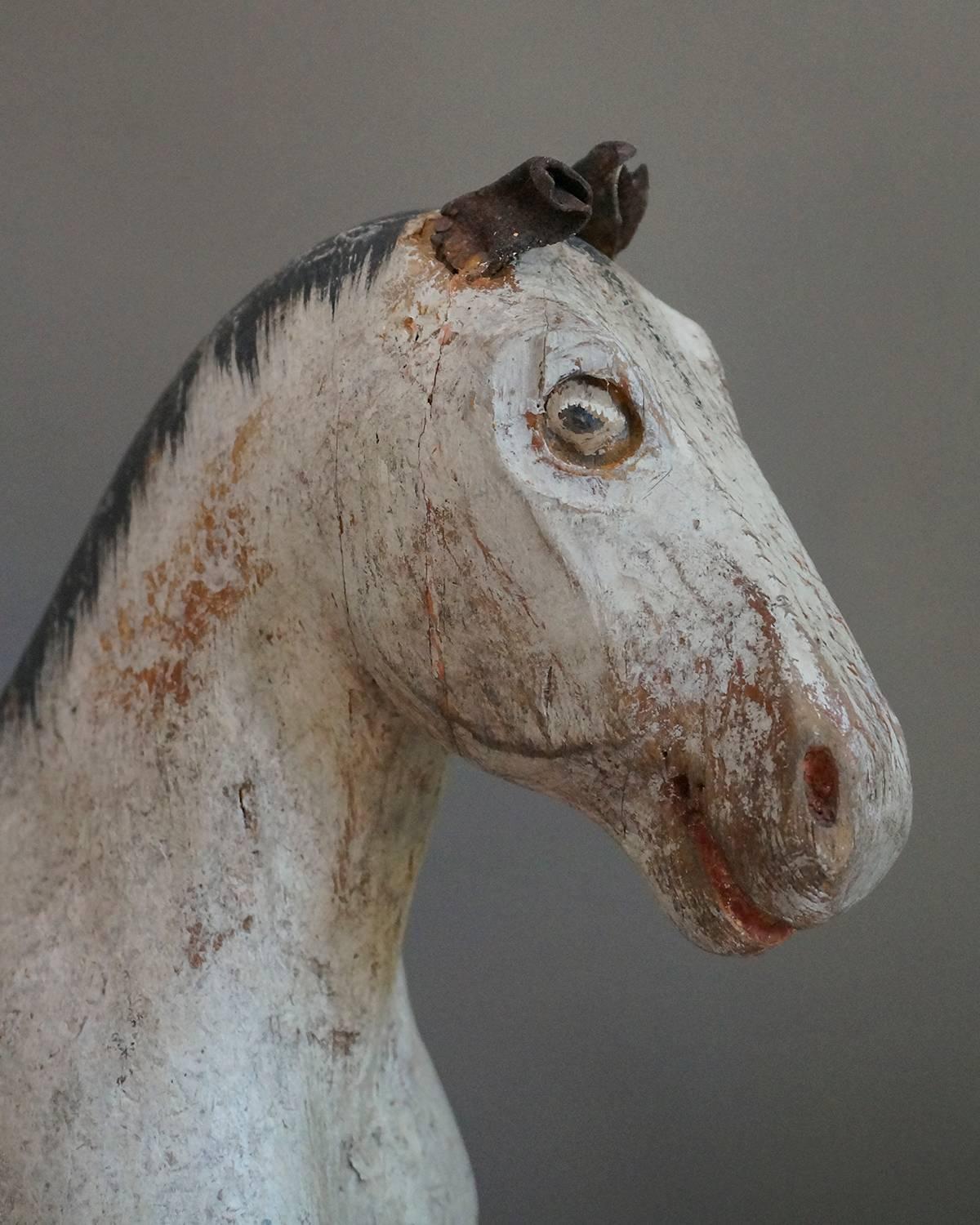 Hand-Painted Swedish Toy Horse from the Gemla Factory