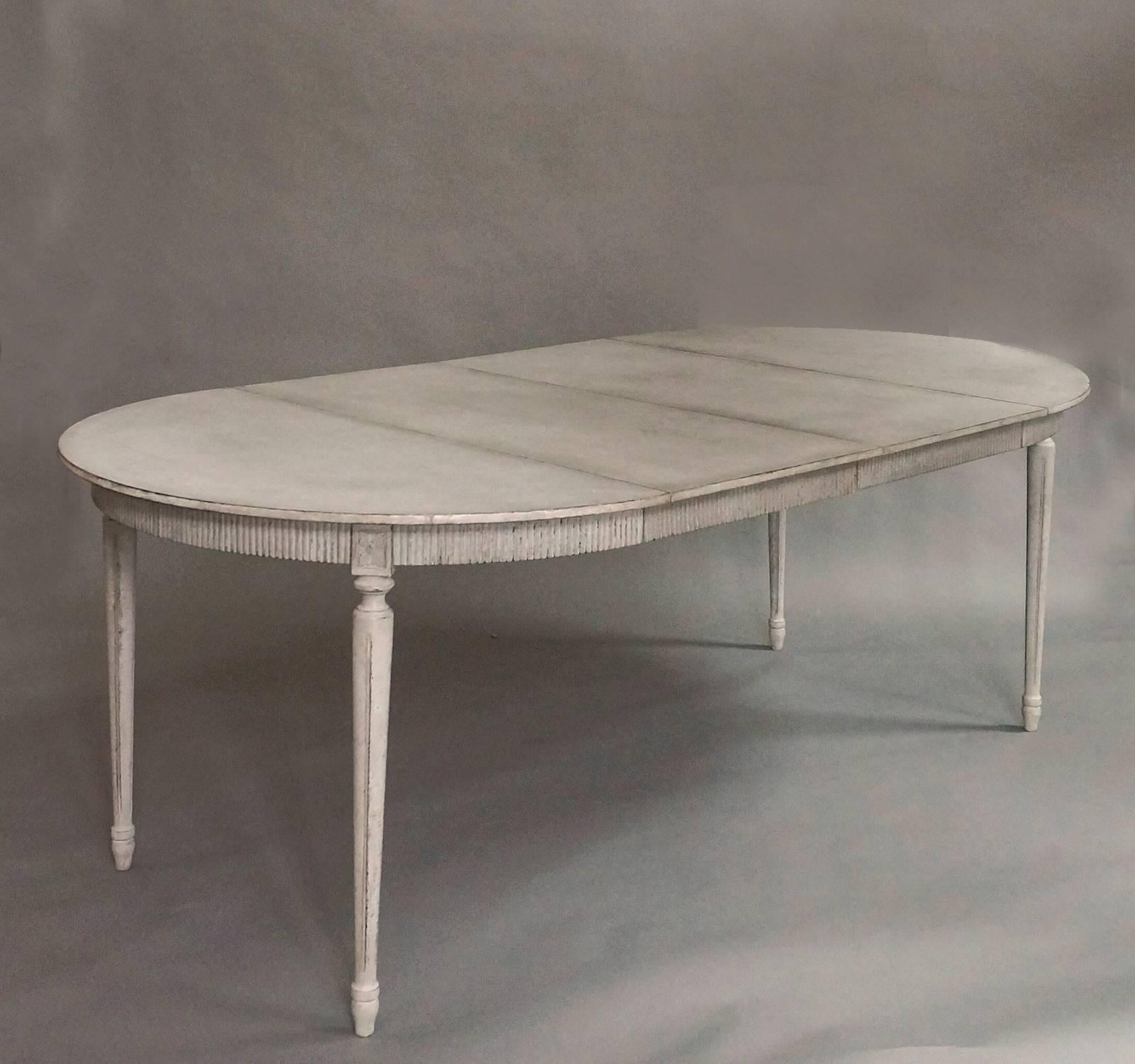 Carved Swedish Gustavian Style Dining Table