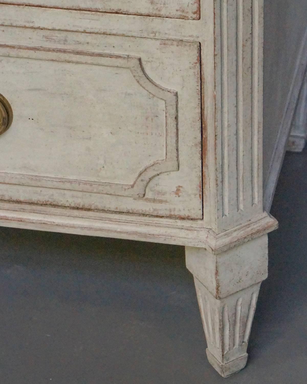 Wood Nicely Carved Swedish Gustavian Style Chest of Drawers