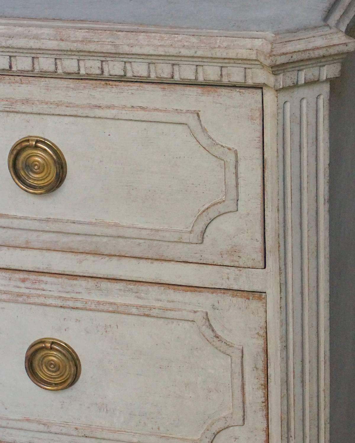 19th Century Nicely Carved Swedish Gustavian Style Chest of Drawers