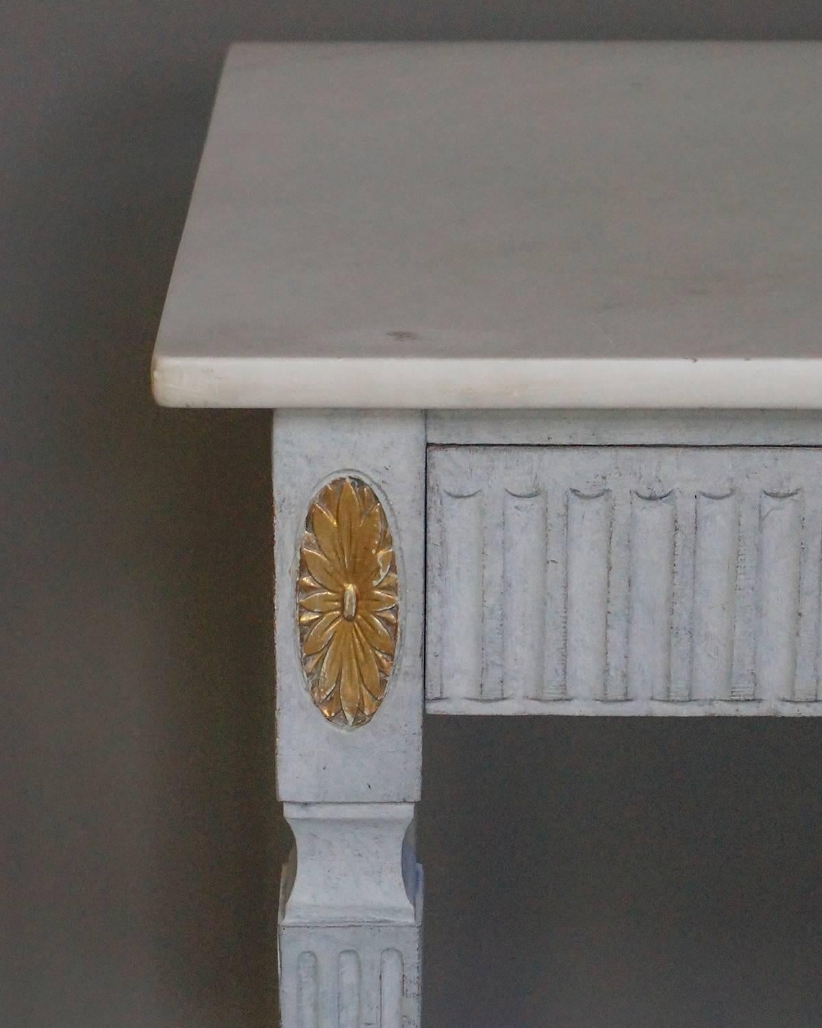 Painted Marble-Topped Swedish Table