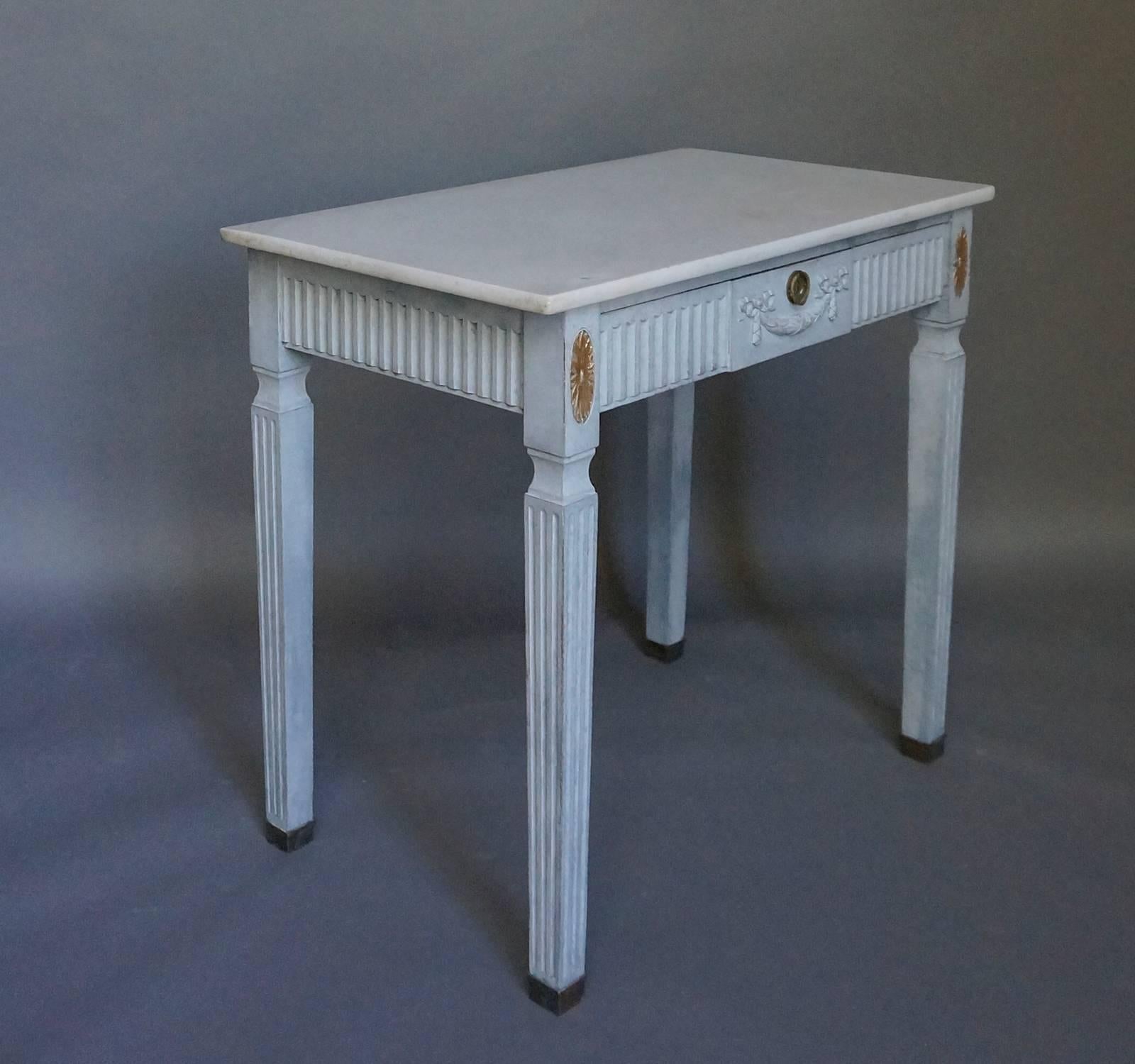 Gustavian Marble-Topped Swedish Table