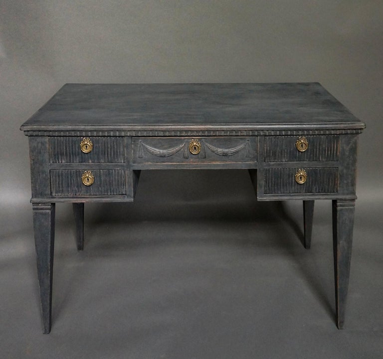 Gustavian Style Knee Hole Desk For At 1stdibs Swedish Desk In The Gustavian Style Circa 1890 Centre Drawer Has Two Beautifully