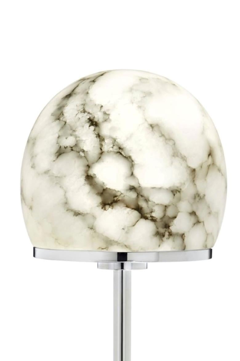 Italian Tartufo Small Lamp Alabaster and Silver - In Stock For Sale
