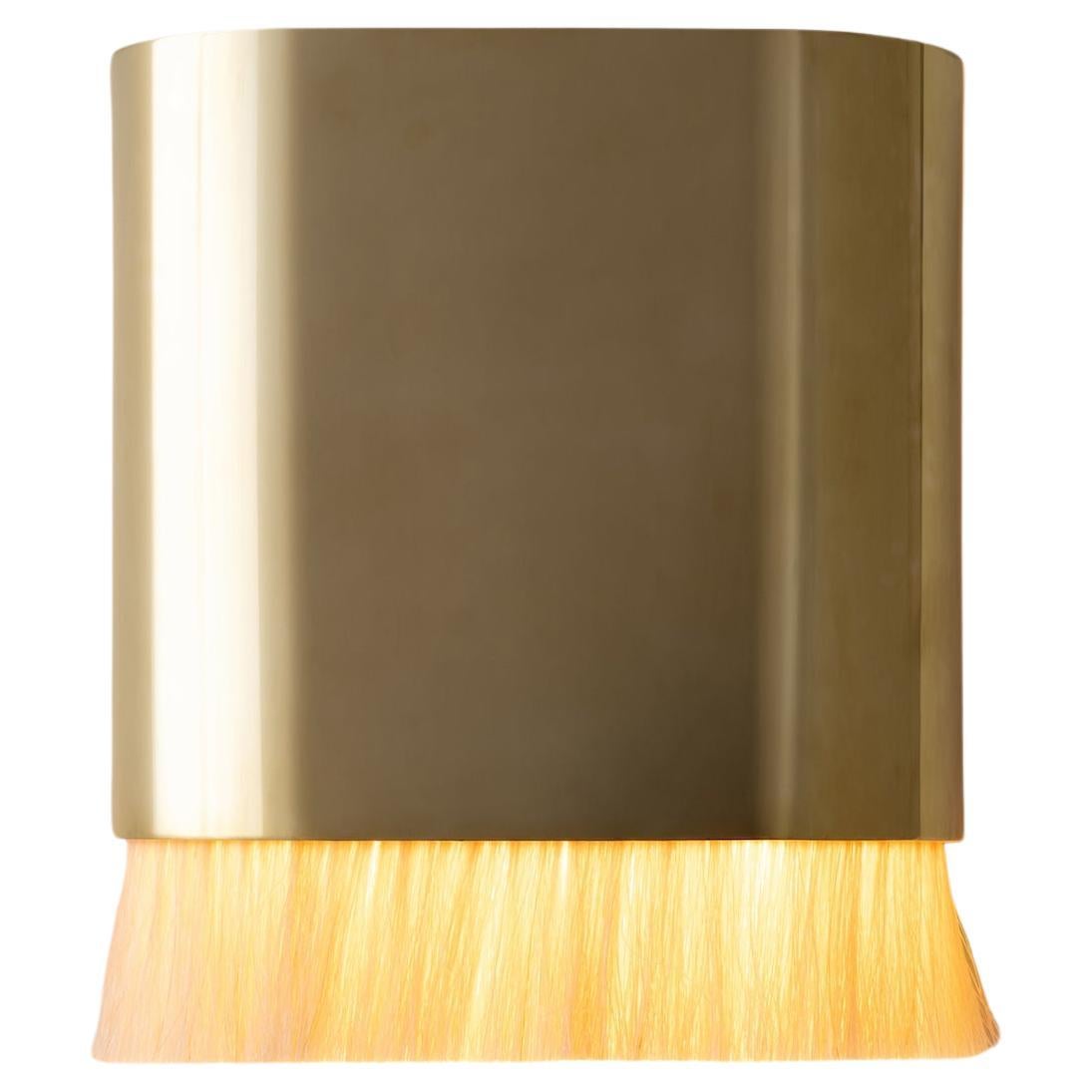 Equus Sconce in Polished Brass and Horse Hair For Sale