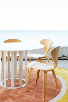 Sunset Rug by Pieces, Modern Round Hand Tufted Colorful Coral Yellow Rug Carpet