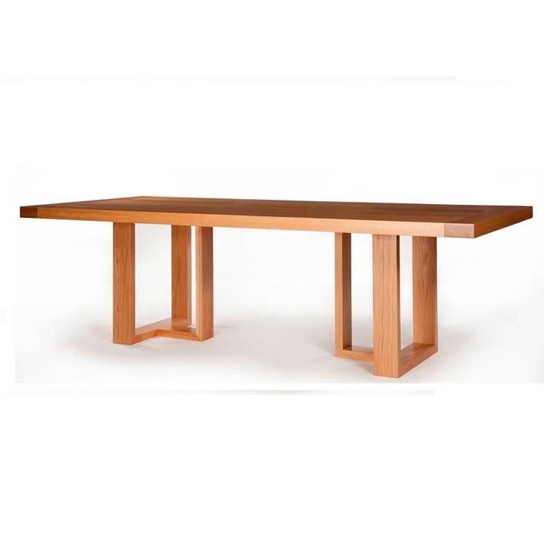 Irish Contemporary Dining Table in Solid Oak with Hand-Burnished Lacquer Finish