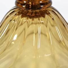 Pair of Contemporary Made in Venice Murano Glass "Pagliesco" Table Lamp