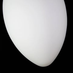'Uovo' Table Pendant Lamp Satin White Blown Murano Glass Diffuser Egg Shape