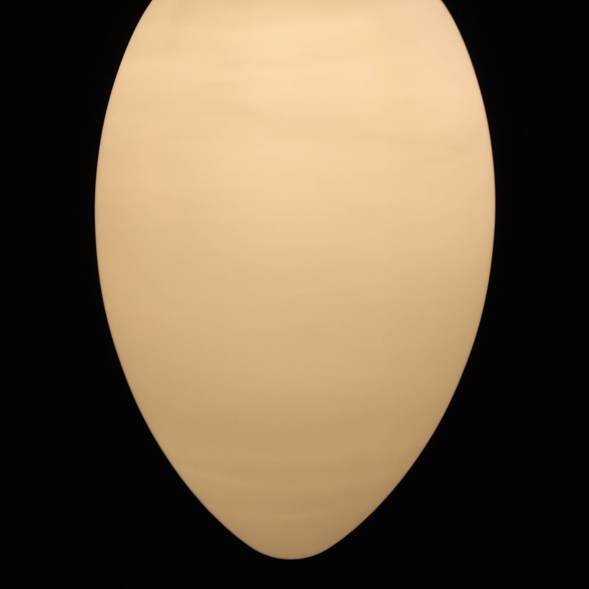 Contemporary 'Uovo' Table Pendant Lamp Satin White Blown Murano Glass Diffuser Egg Shape For Sale