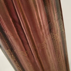 Pair of Original Murano Glass Table Lamp Amethyst Color with Gold Leaf